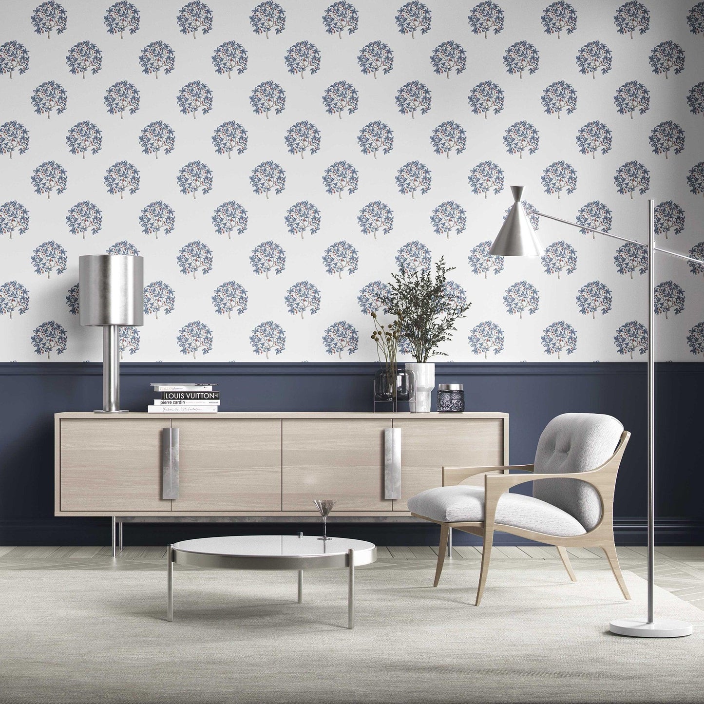 Anarbagh Wallpaper - Indigo Orchard