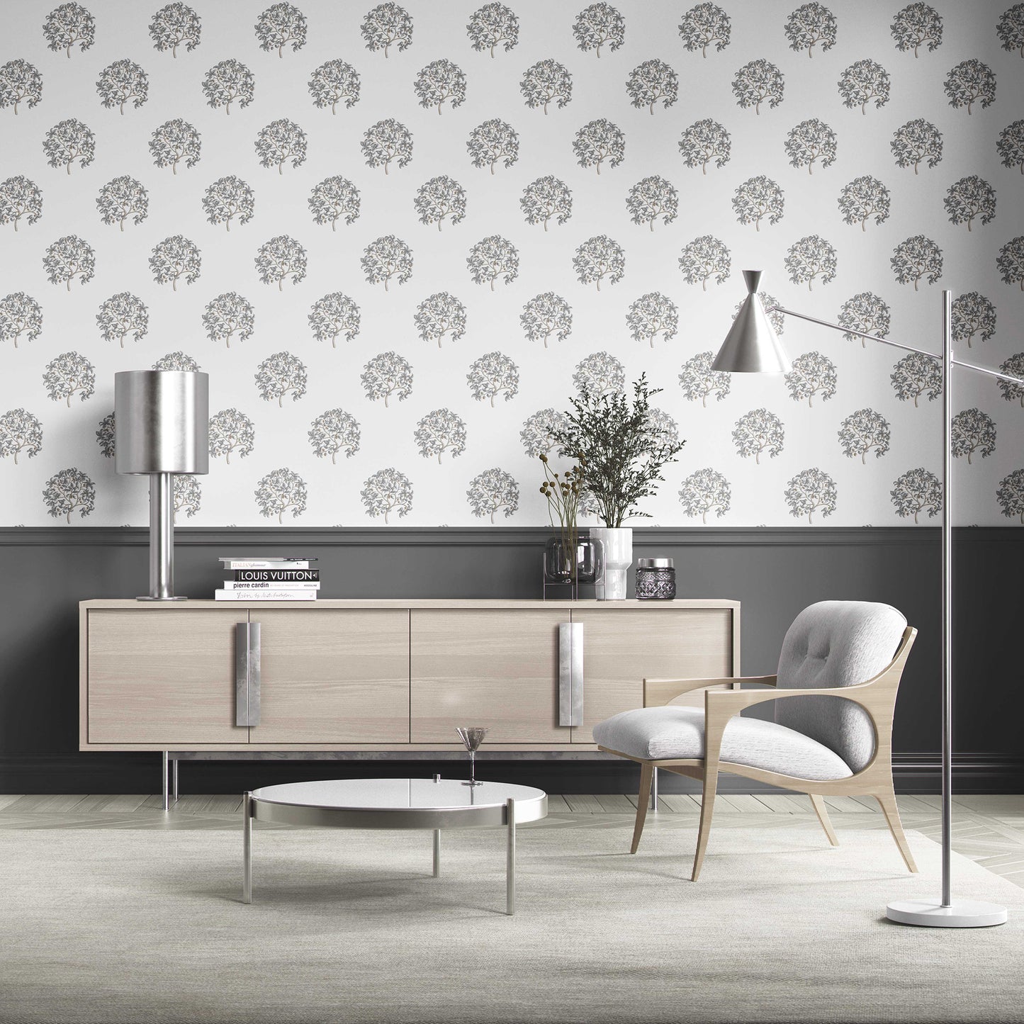 Anarbagh Wallpaper - Charcoal Bloom