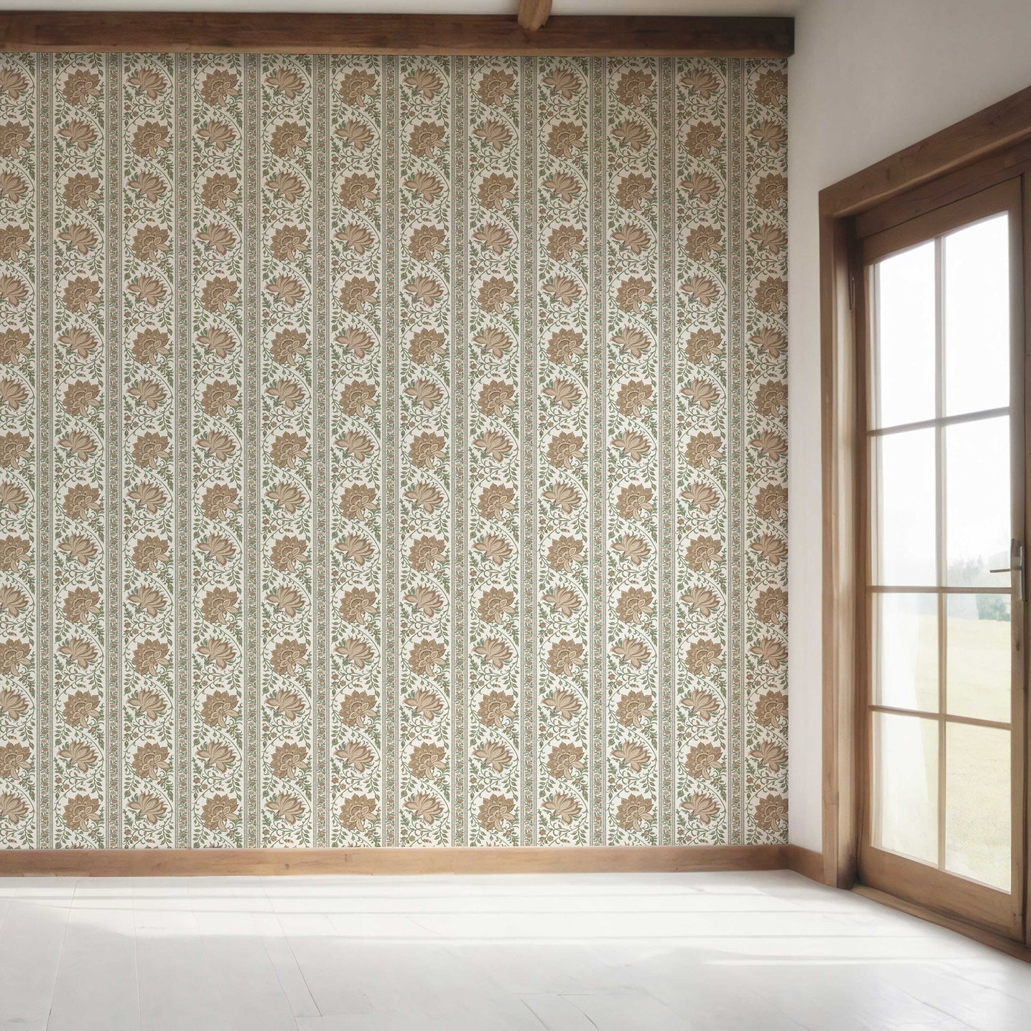Kusum Vilas Wallpaper - Sandstone Lotus