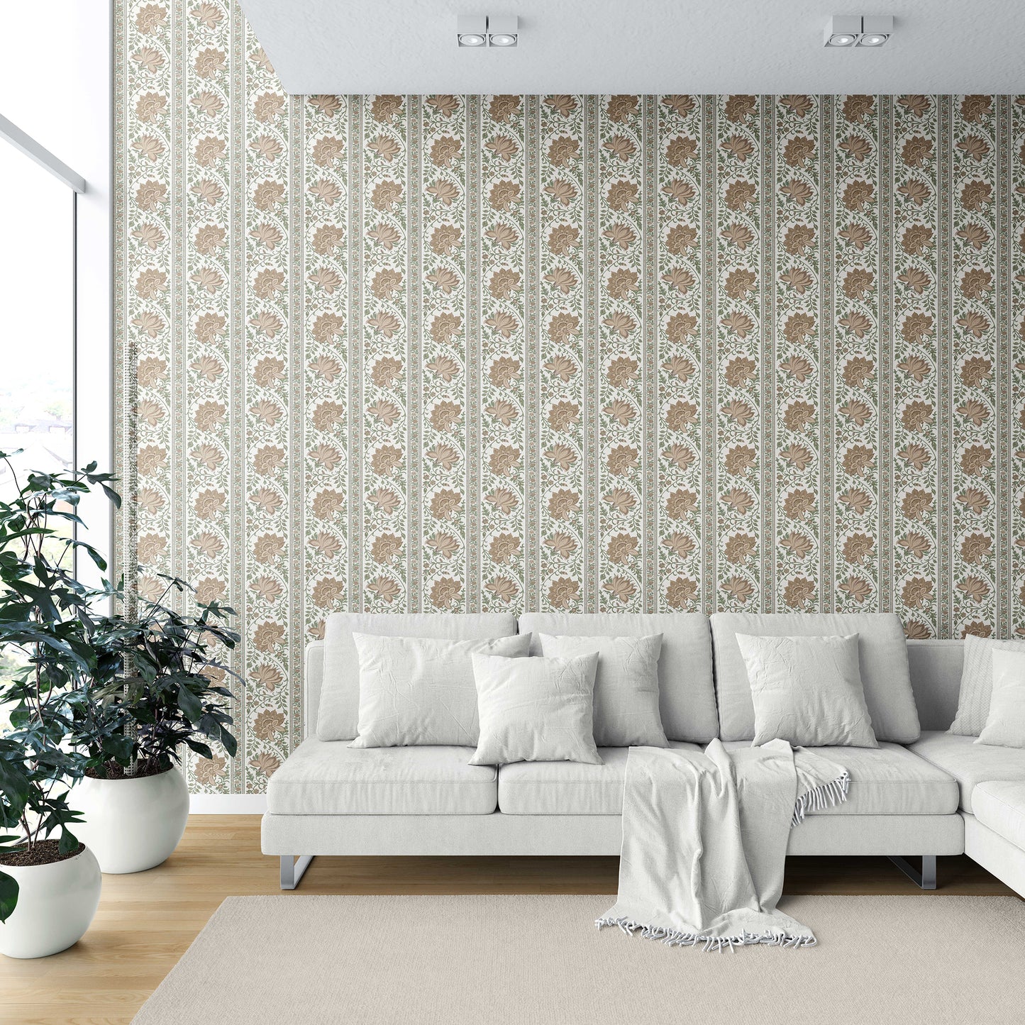 Kusum Vilas Wallpaper - Sandstone Lotus