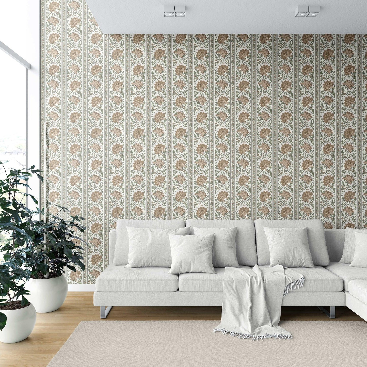 Kusum Vilas Wallpaper - Sandstone Lotus