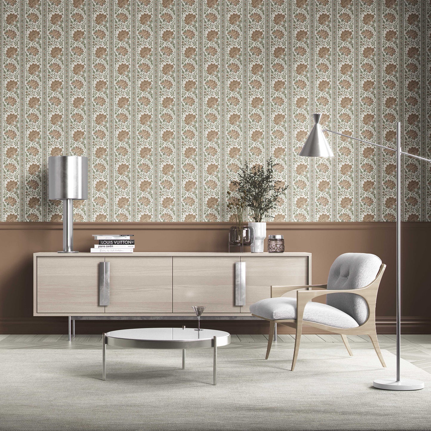Kusum Vilas Wallpaper - Sandstone Lotus