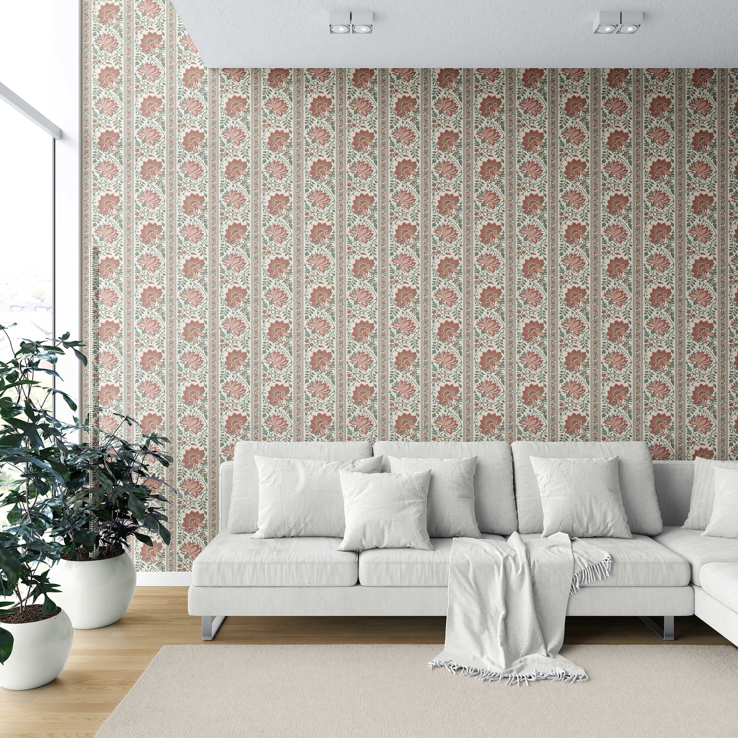 Kusum Vilas Wallpaper - Terracotta Bloom