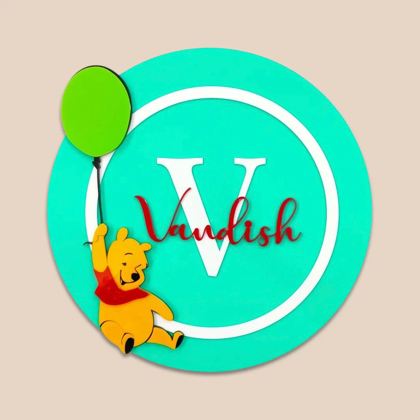 Pooh's Balloon Adventure Name Plaque