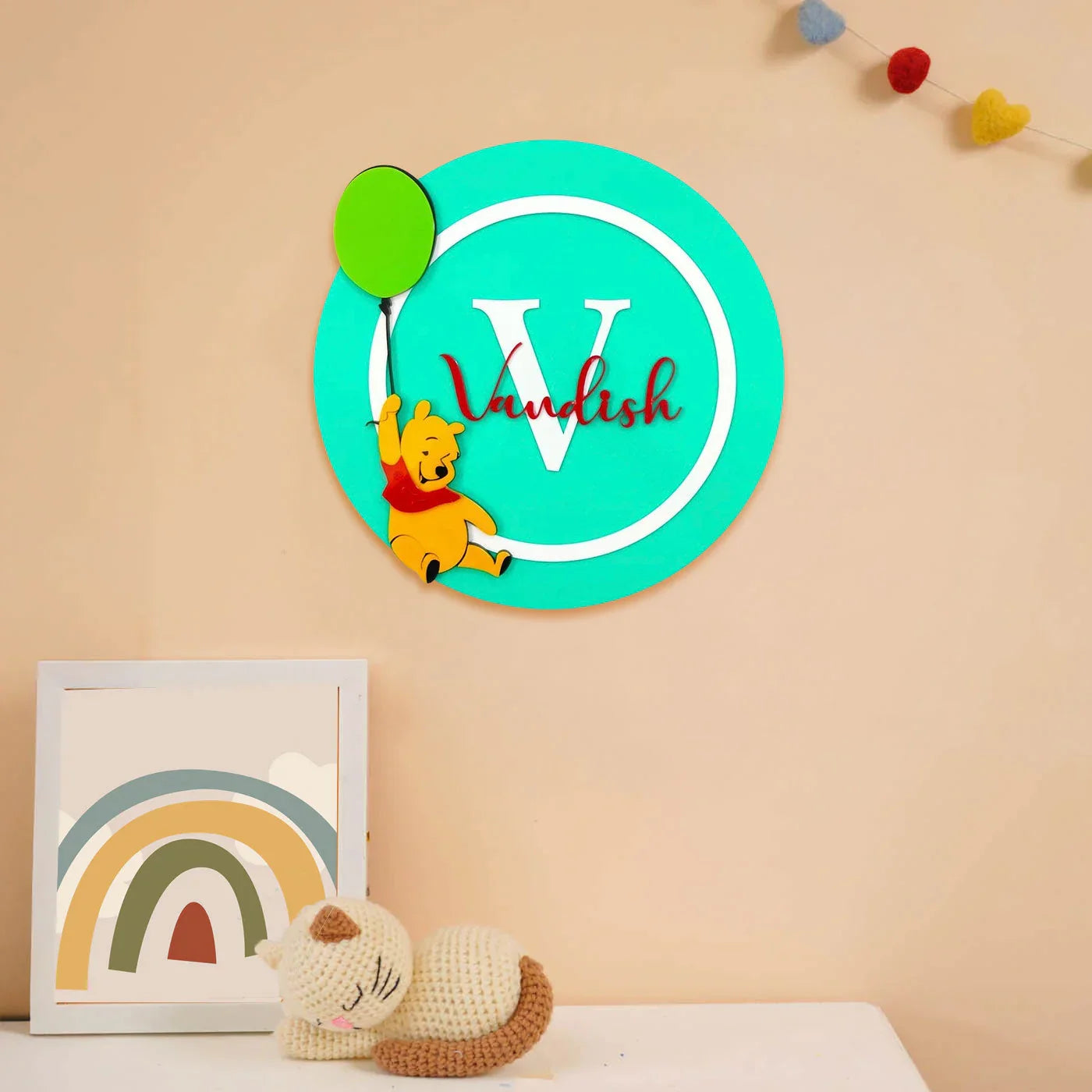 Pooh's Balloon Adventure Name Plaque
