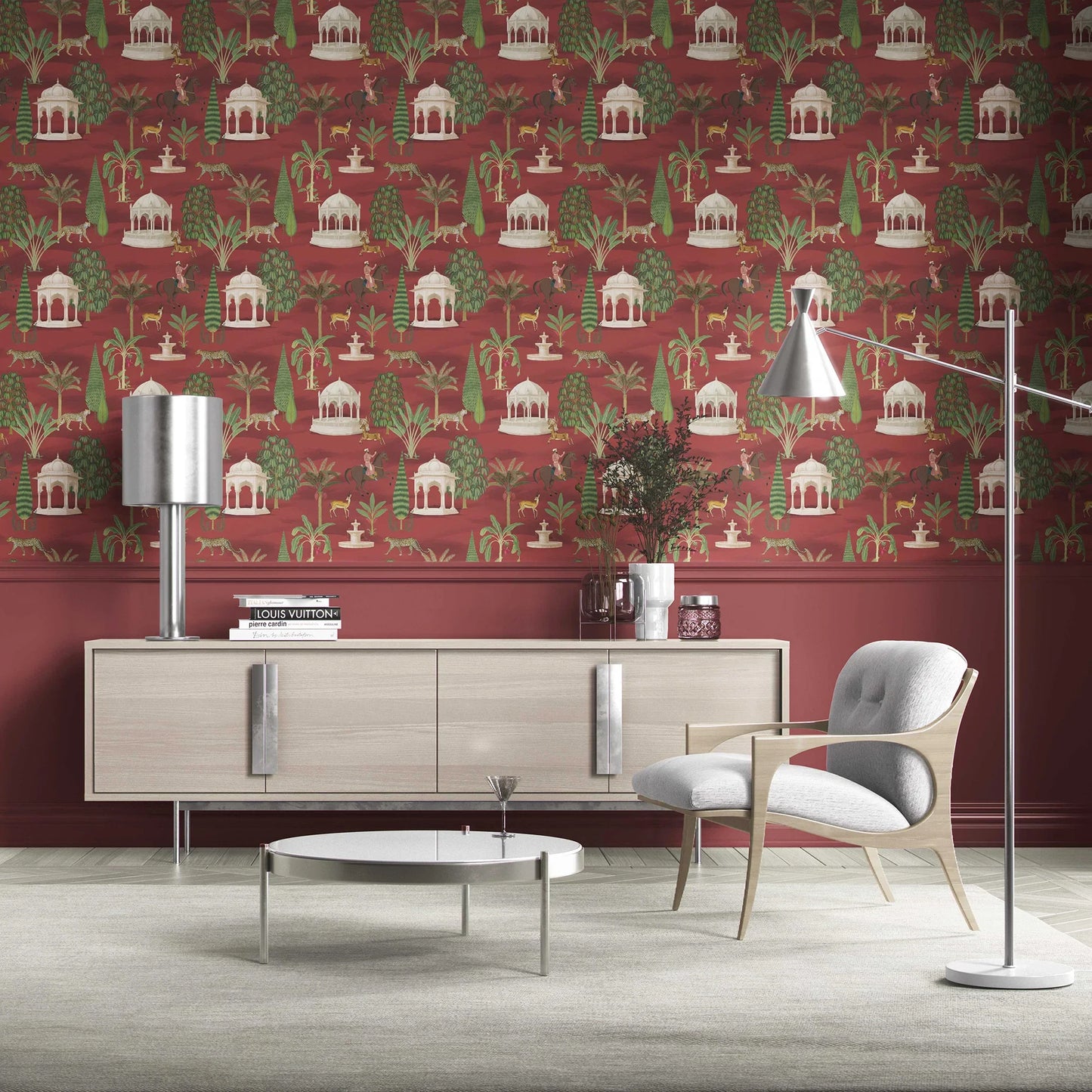 Shikargah Wallpaper - Royal Maroon
