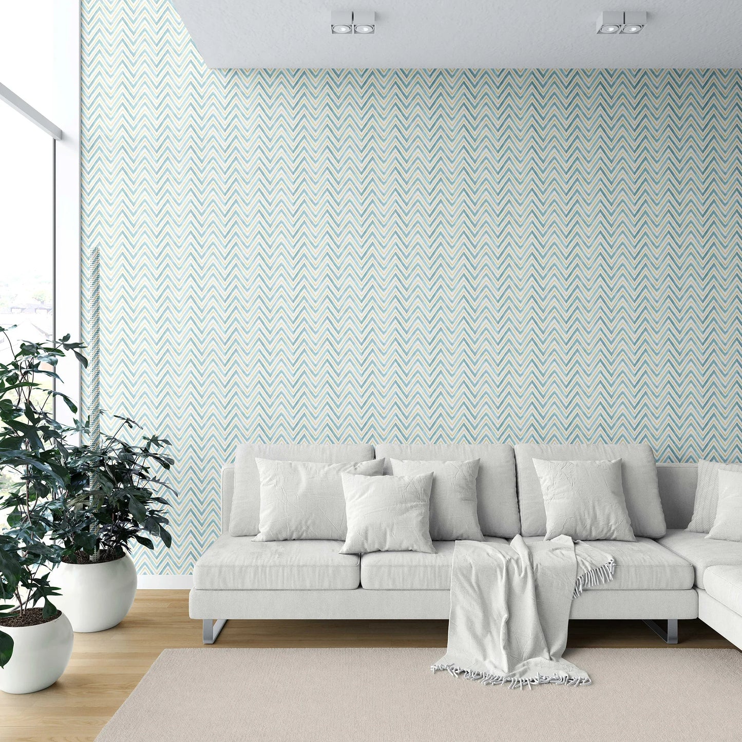 Mehraab Wallpaper - Teal Courtyard