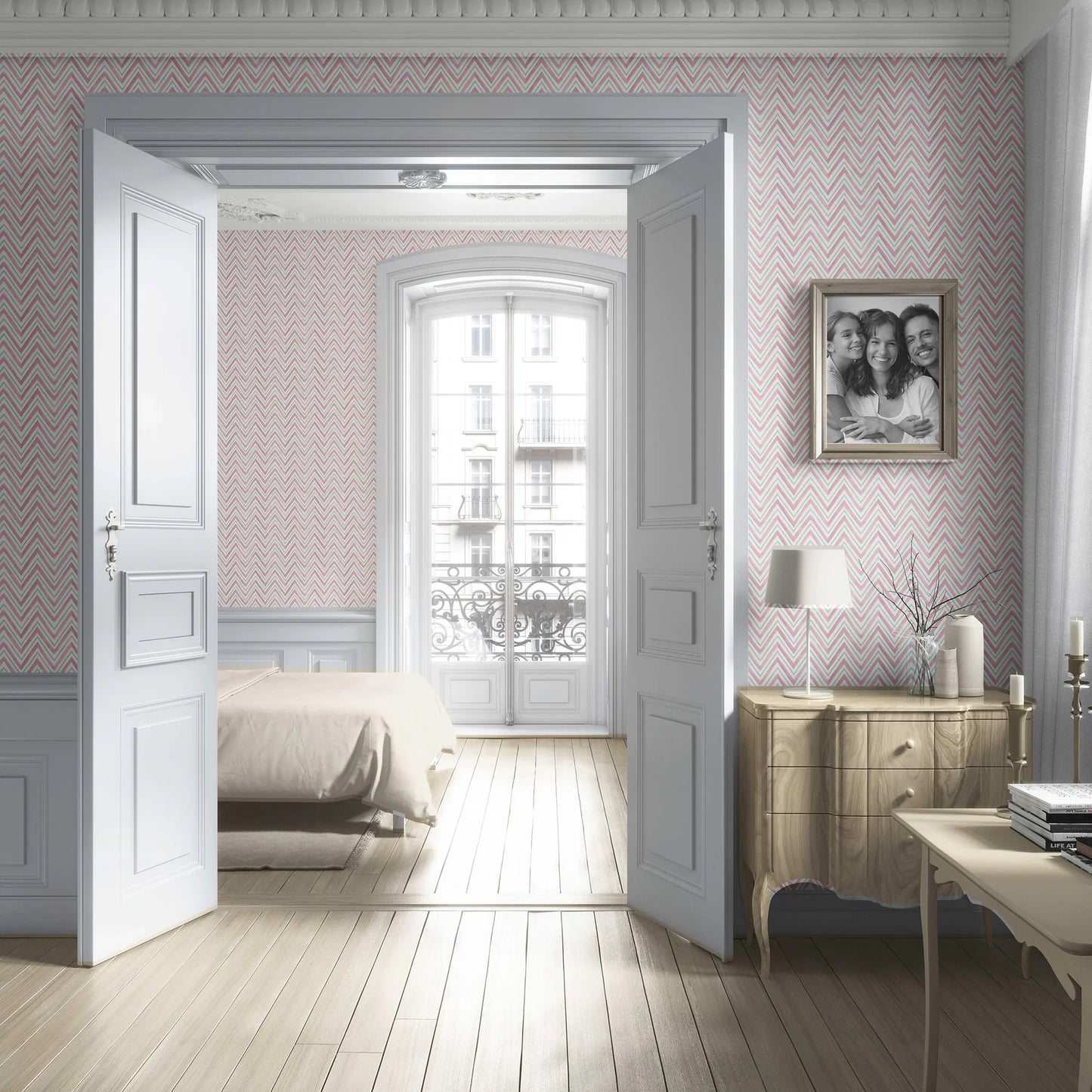 Mehraab Wallpaper - Pink Haveli