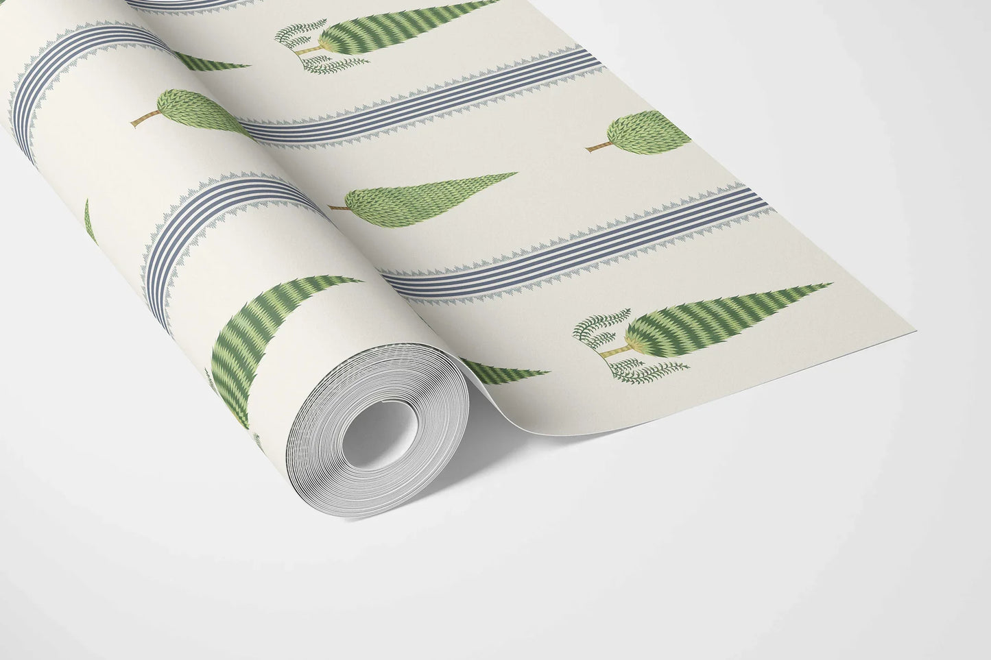 Deodar Wallpaper - Indigo Border