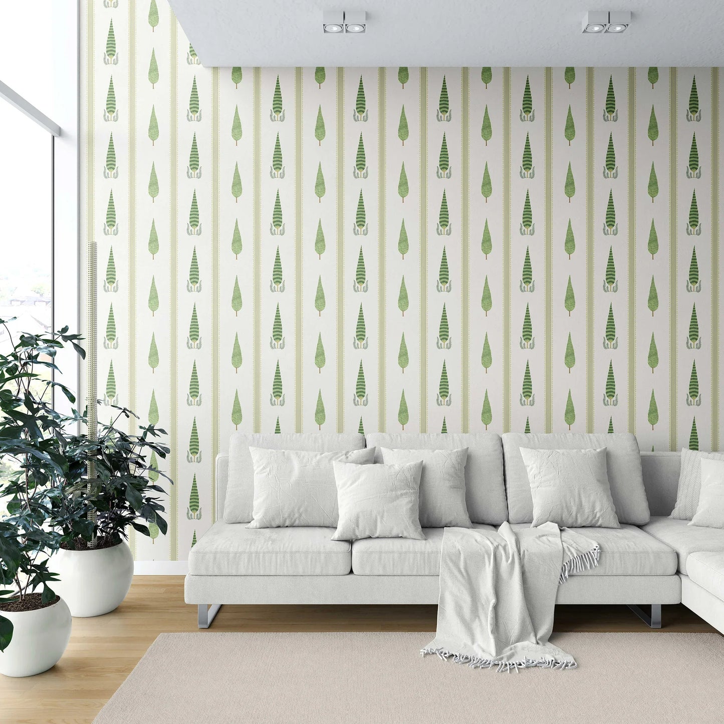 Deodar Wallpaper - Olive Border