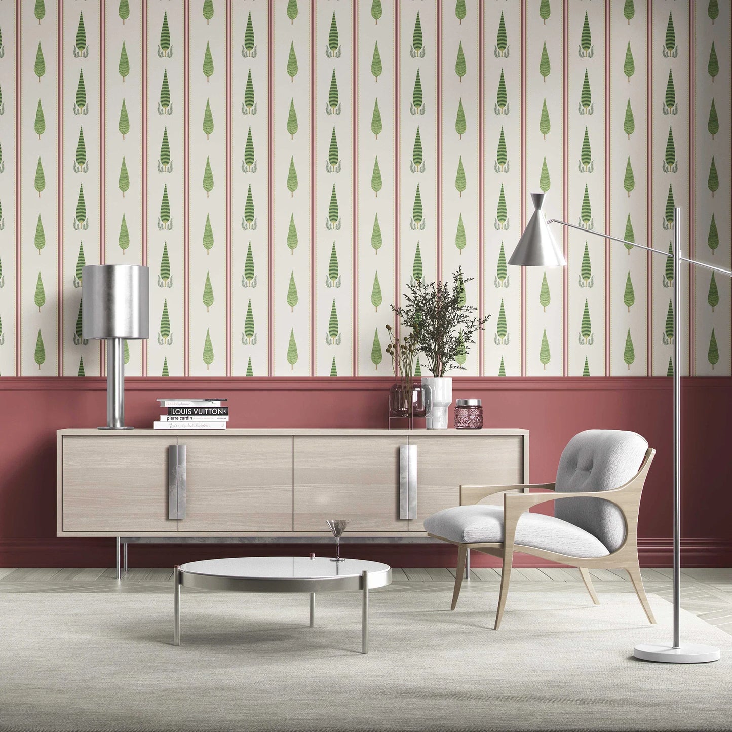Deodar Wallpaper - Maroon Border
