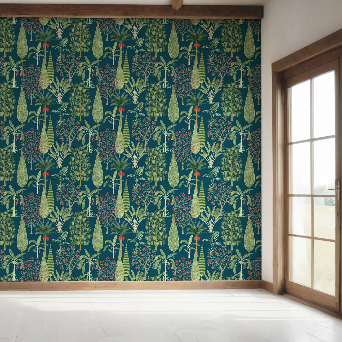 Vrindavan Wallpaper - Peacock Grove