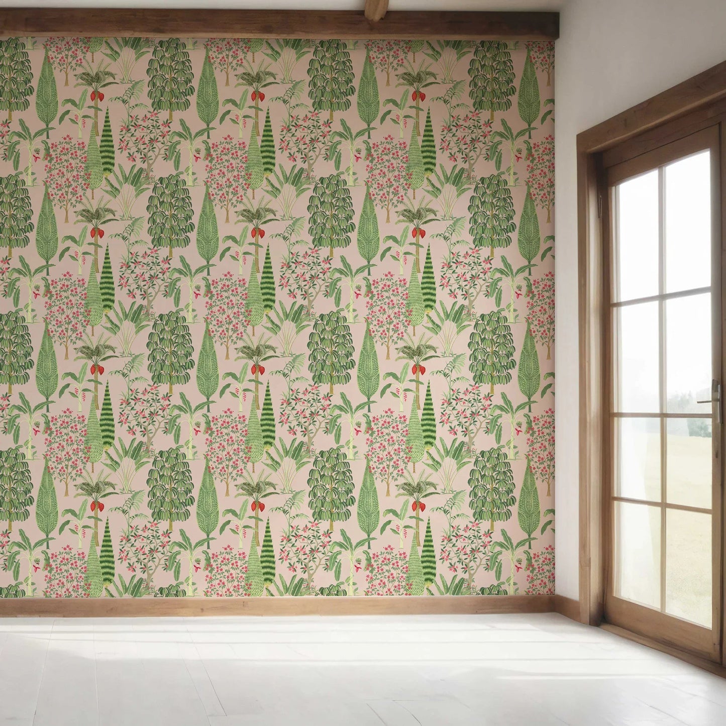 Vrindavan Wallpaper - Rose Blush