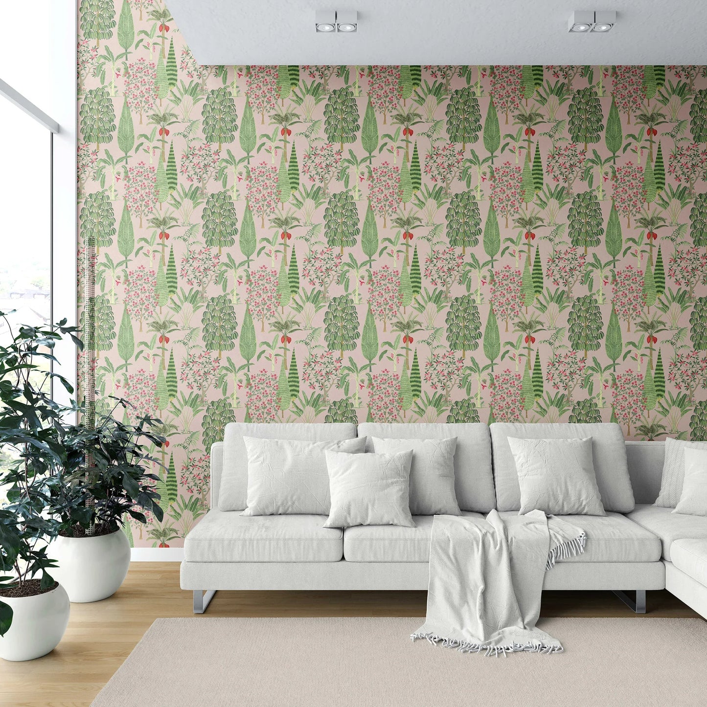 Vrindavan Wallpaper - Rose Blush