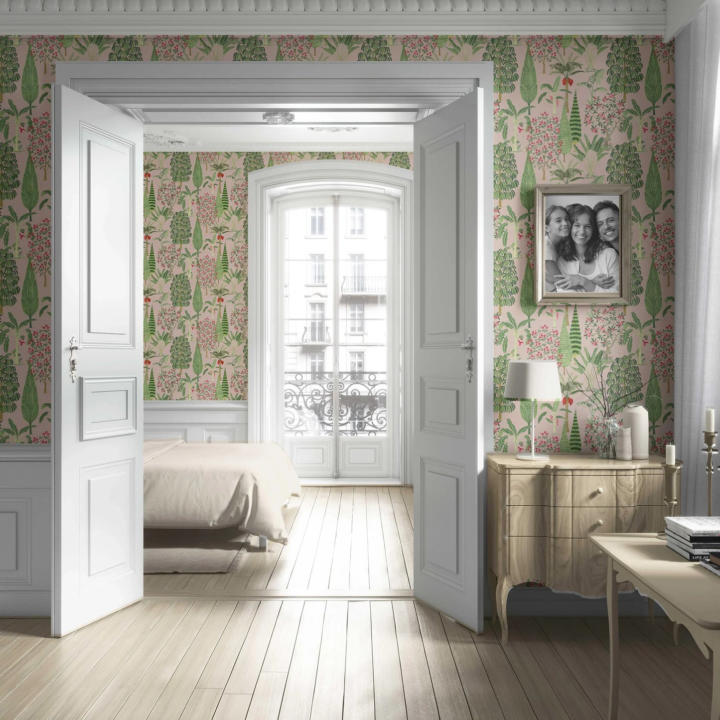 Vrindavan Wallpaper - Rose Blush