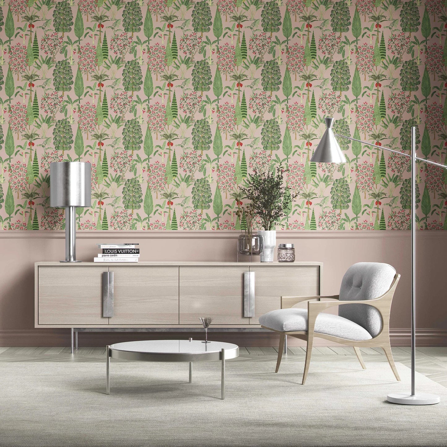 Vrindavan Wallpaper - Rose Blush