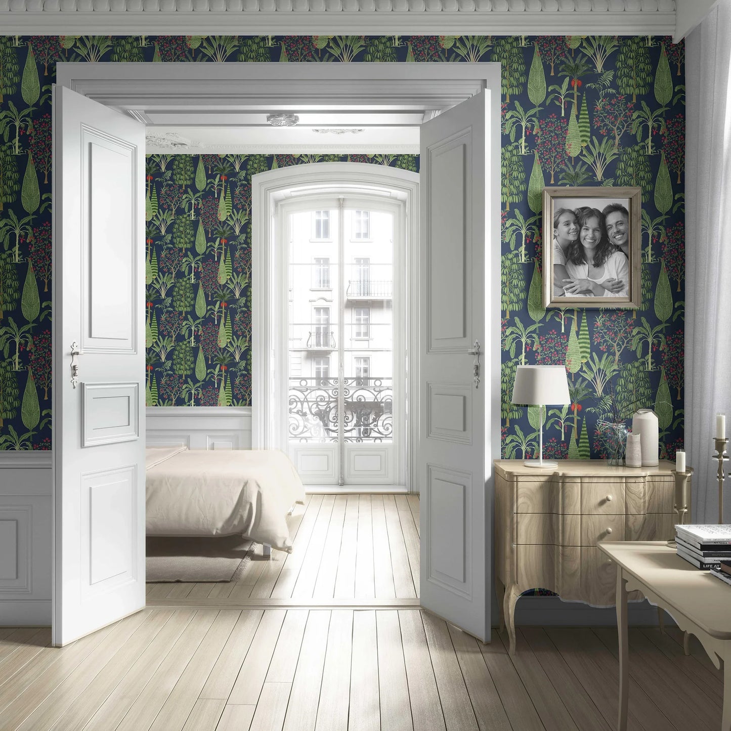 Vrindavan Wallpaper - Indigo Bloom