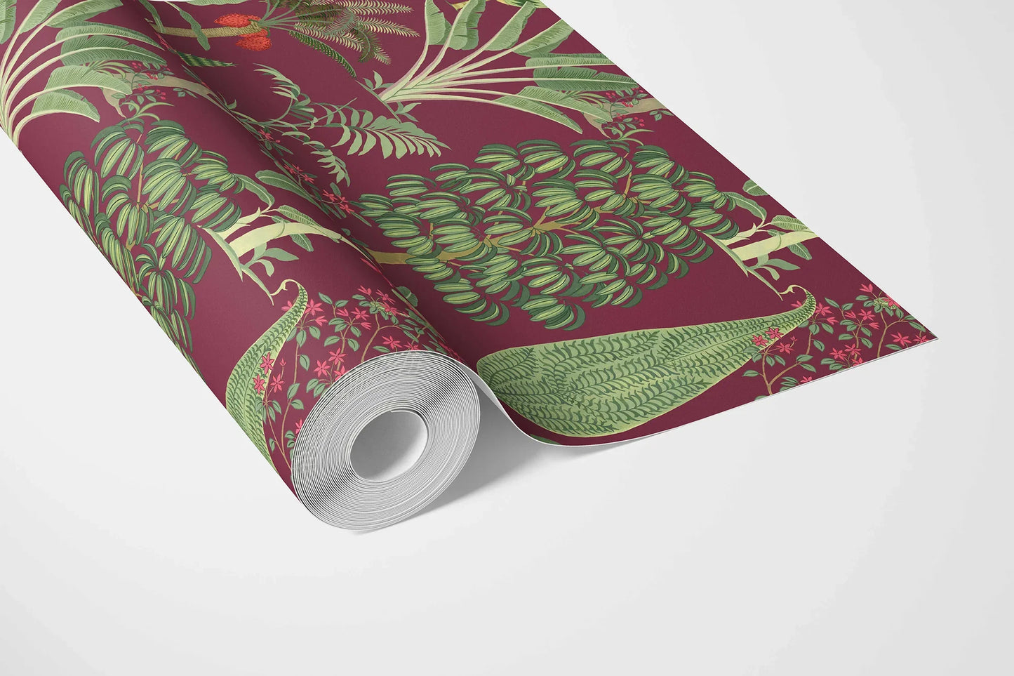Vrindavan Wallpaper - Maroon Orchard