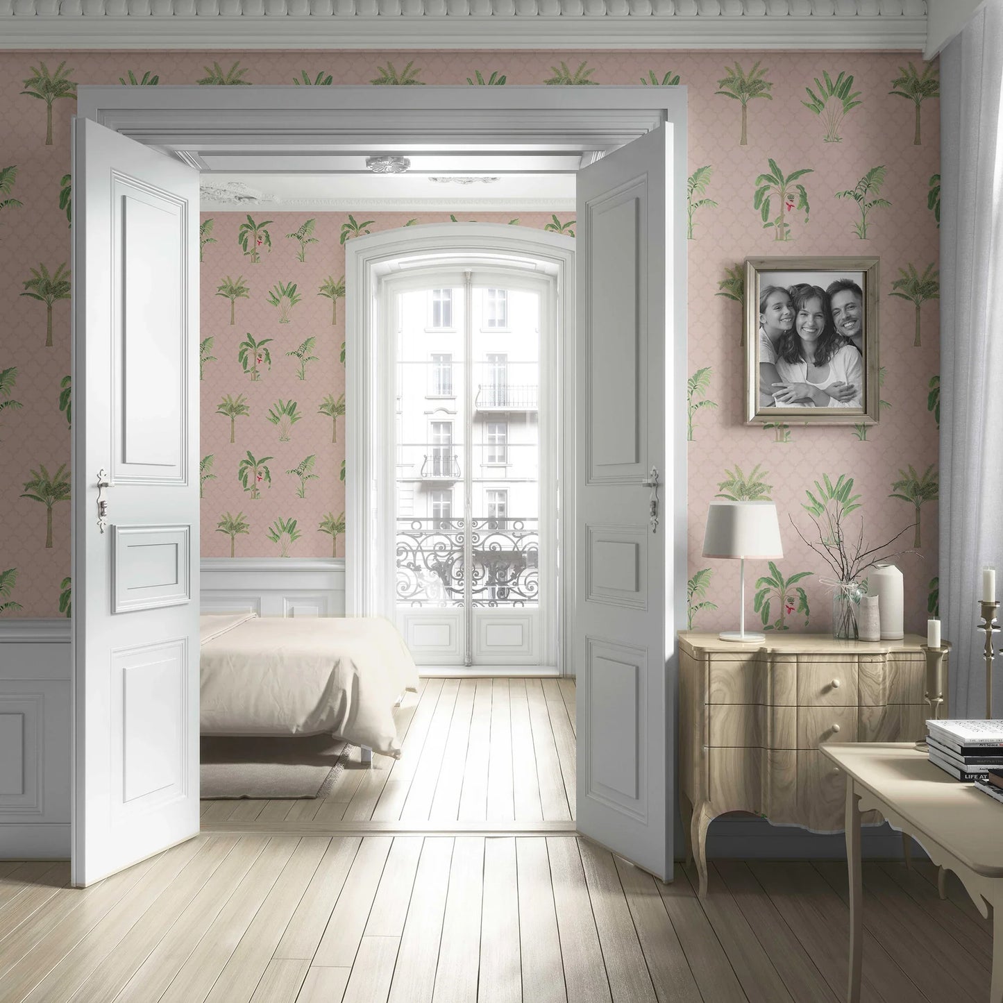 Vatika Wallpaper - Blush Courtyard