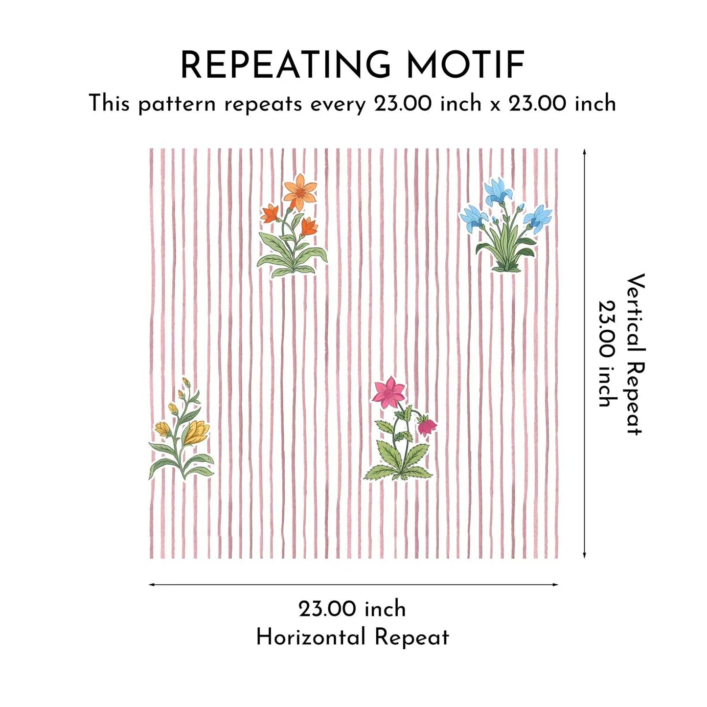 Phoolrekha Wallpaper - Rose Stripe