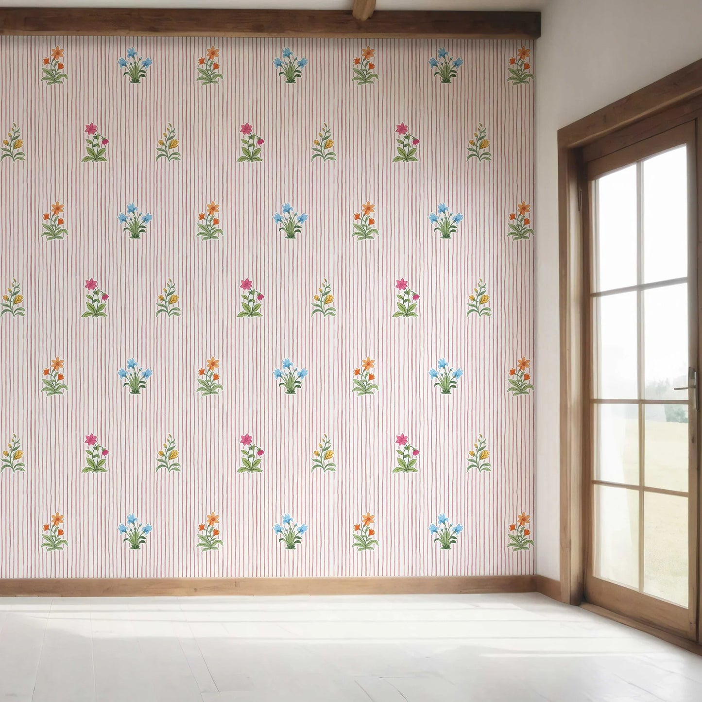 Phoolrekha Wallpaper - Rose Stripe