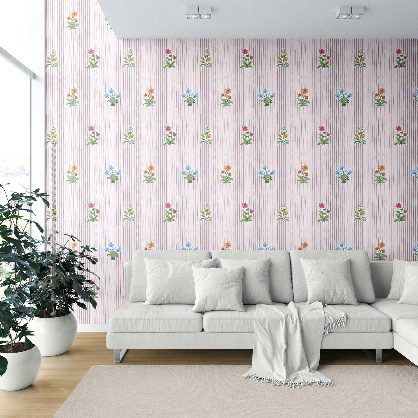 Phoolrekha Wallpaper - Rose Stripe