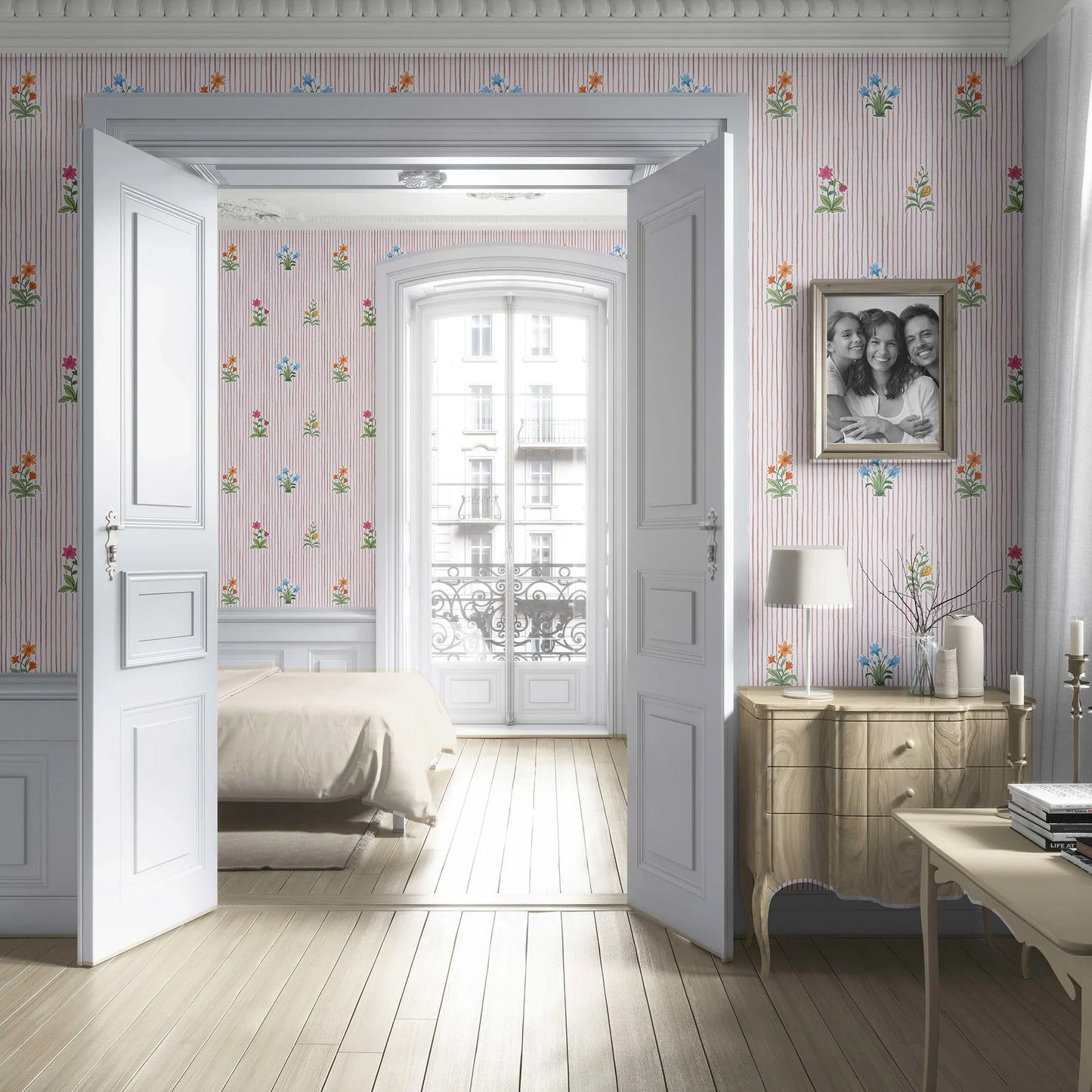 Phoolrekha Wallpaper - Rose Stripe