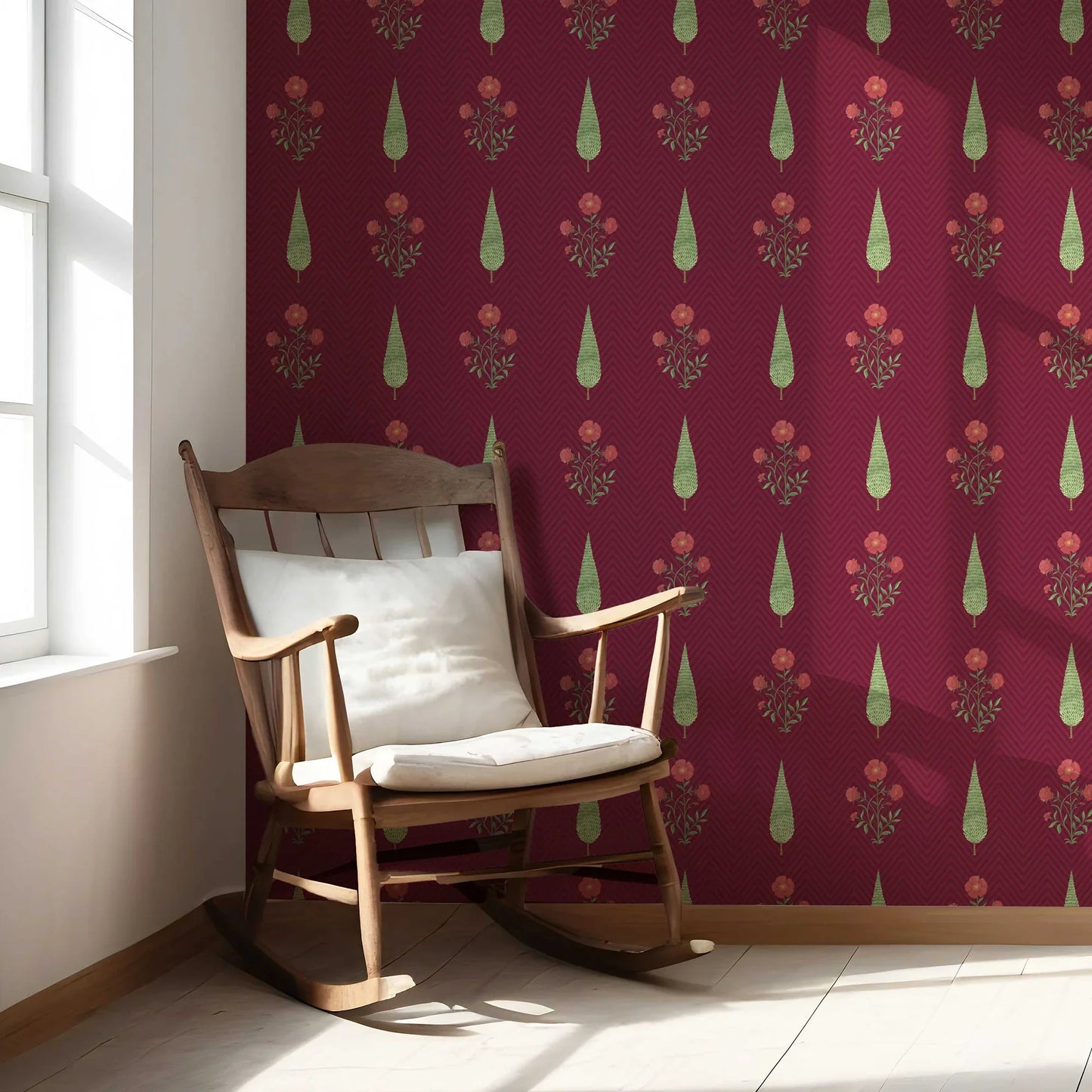 Shahgul Wallpaper - Royal Maroon