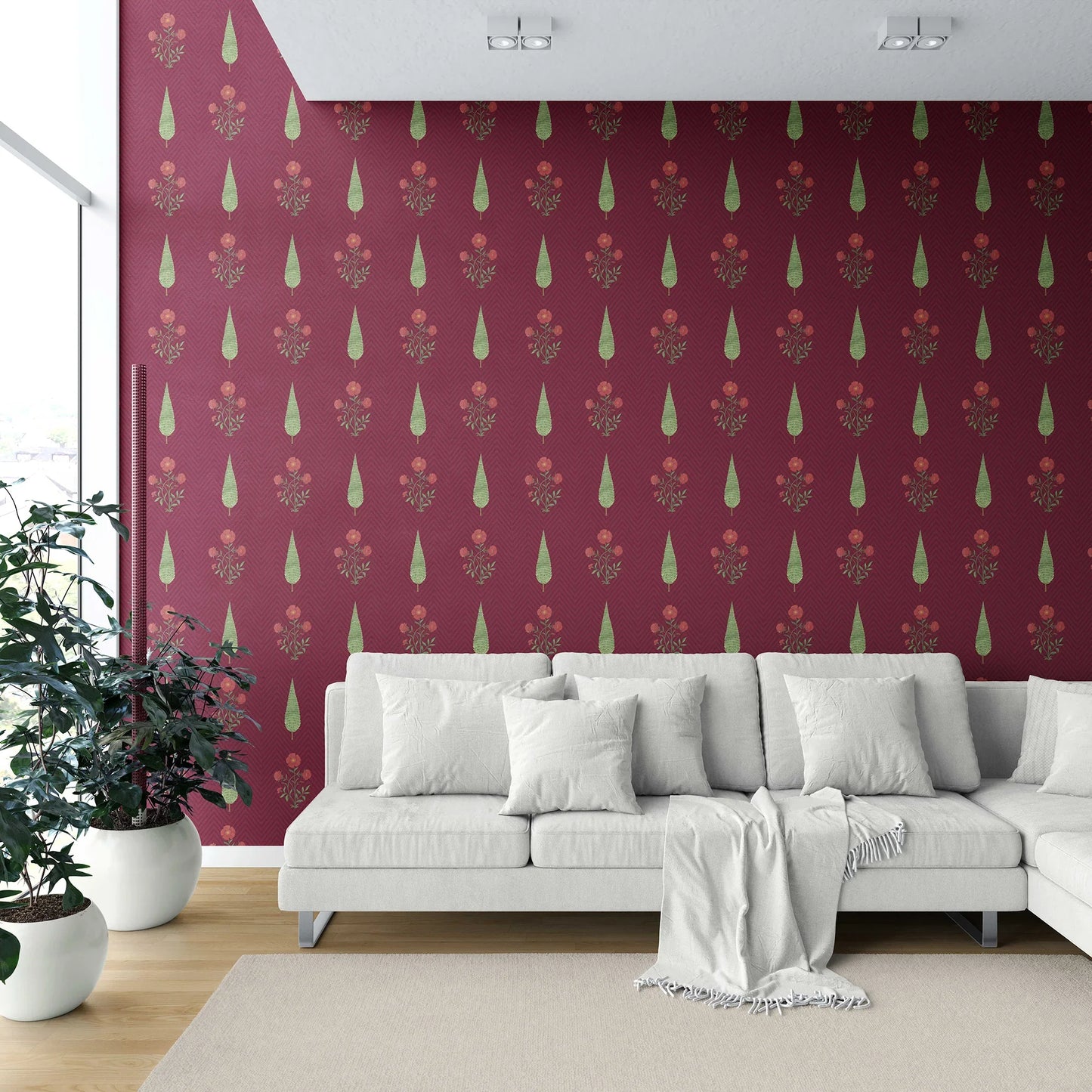 Shahgul Wallpaper - Royal Maroon