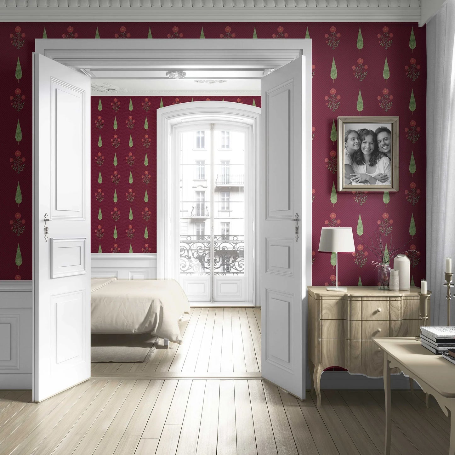 Shahgul Wallpaper - Royal Maroon