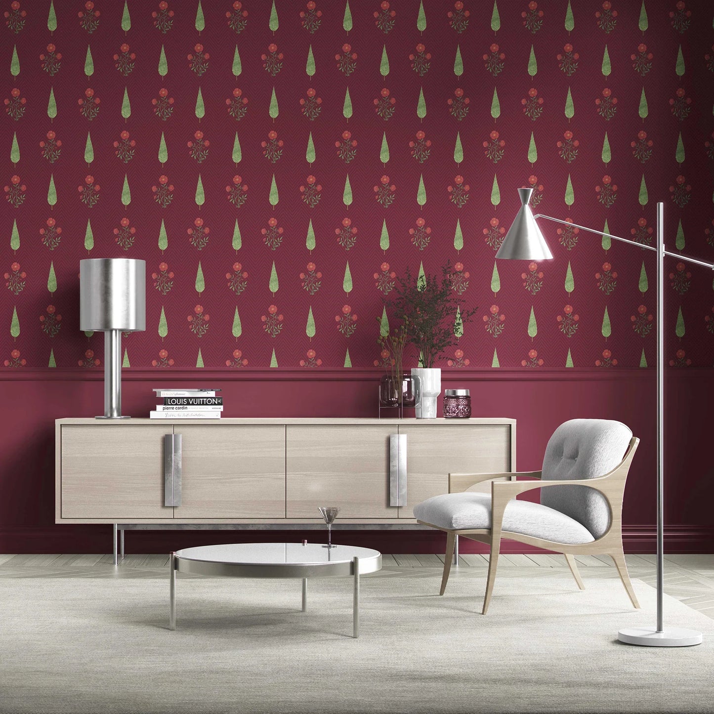 Shahgul Wallpaper - Royal Maroon