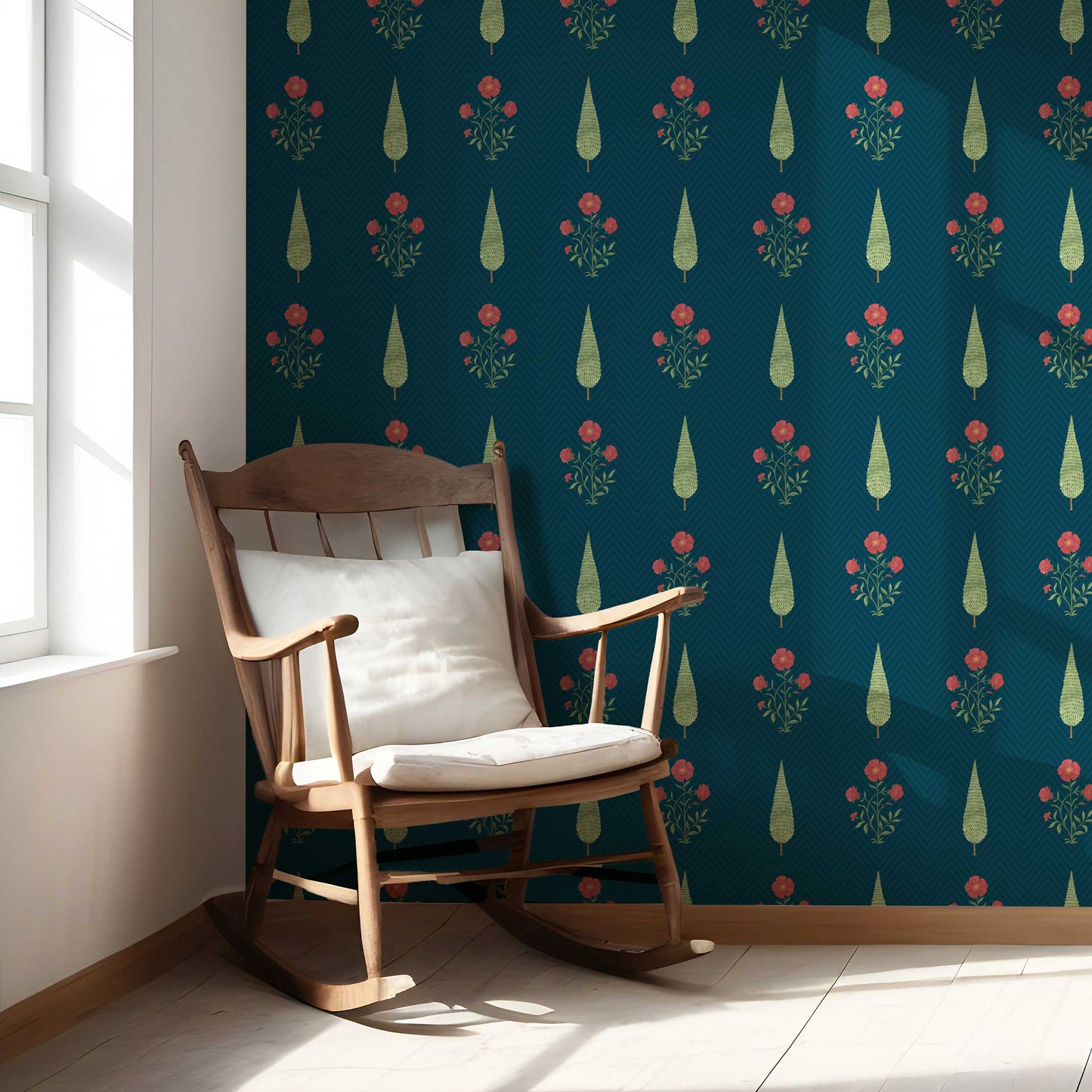 Shahgul Wallpaper - Teal Serenity