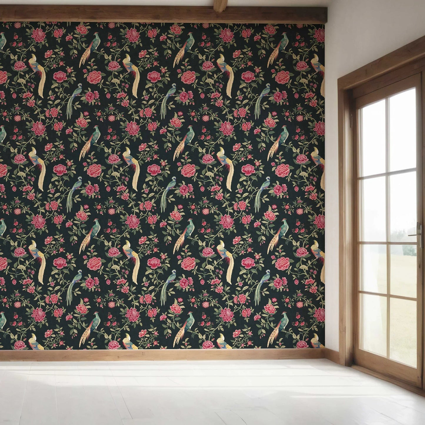 Mayur Baag Wallpaper - Charcoal Rose