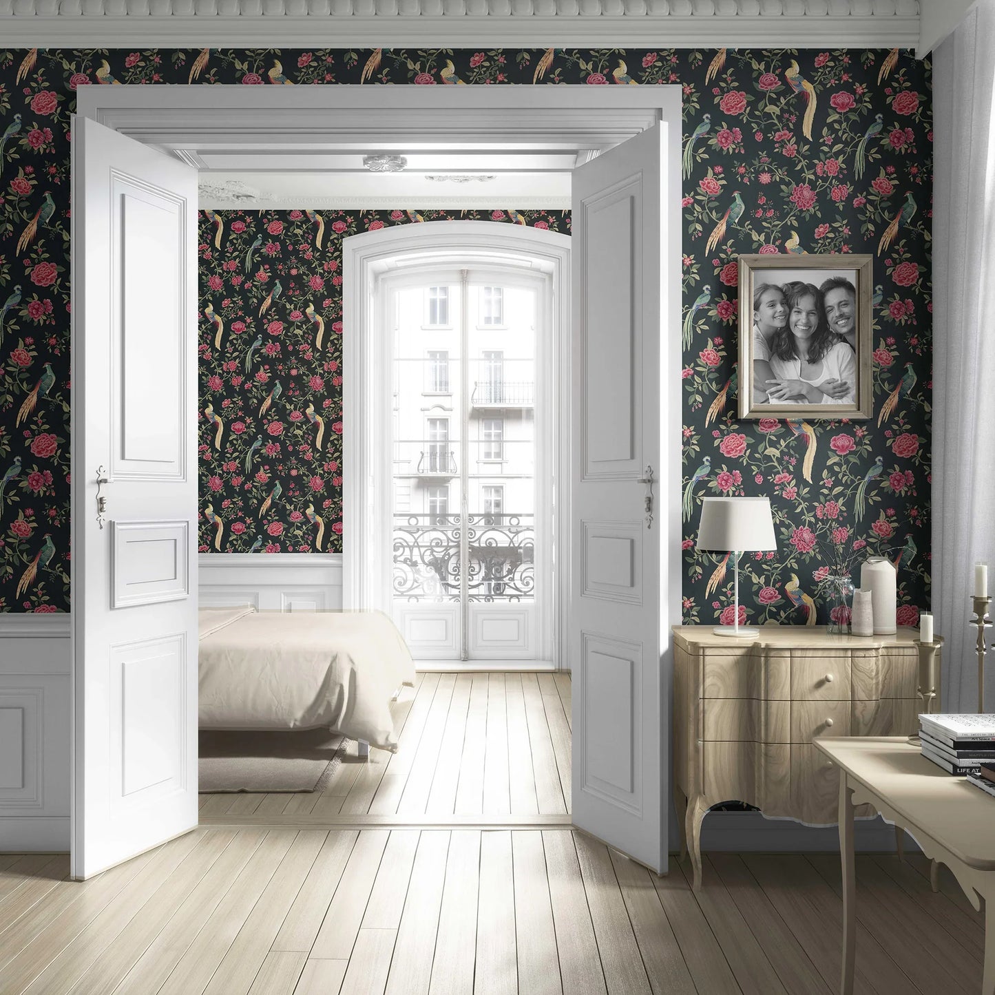 Mayur Baag Wallpaper - Charcoal Rose