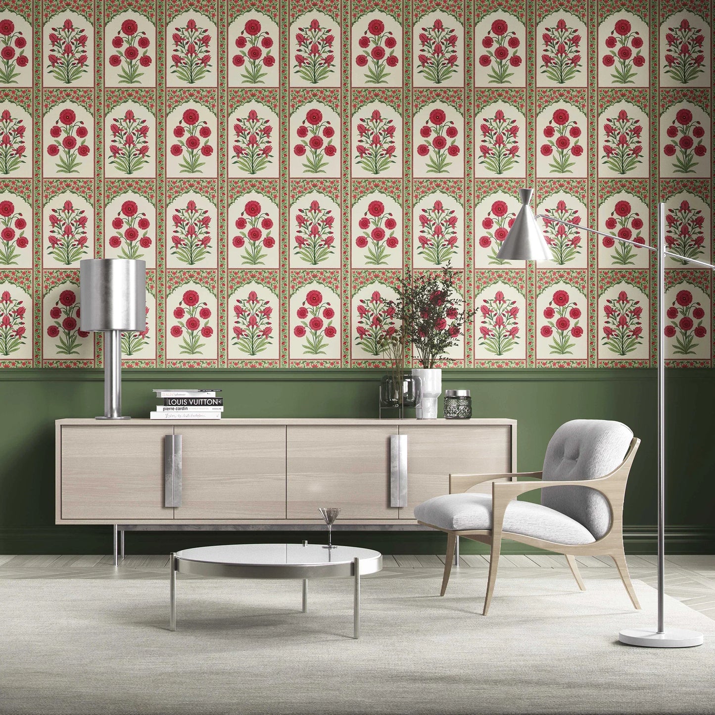 Gulzaar Mahal Wallpaper - Rosette Bloom