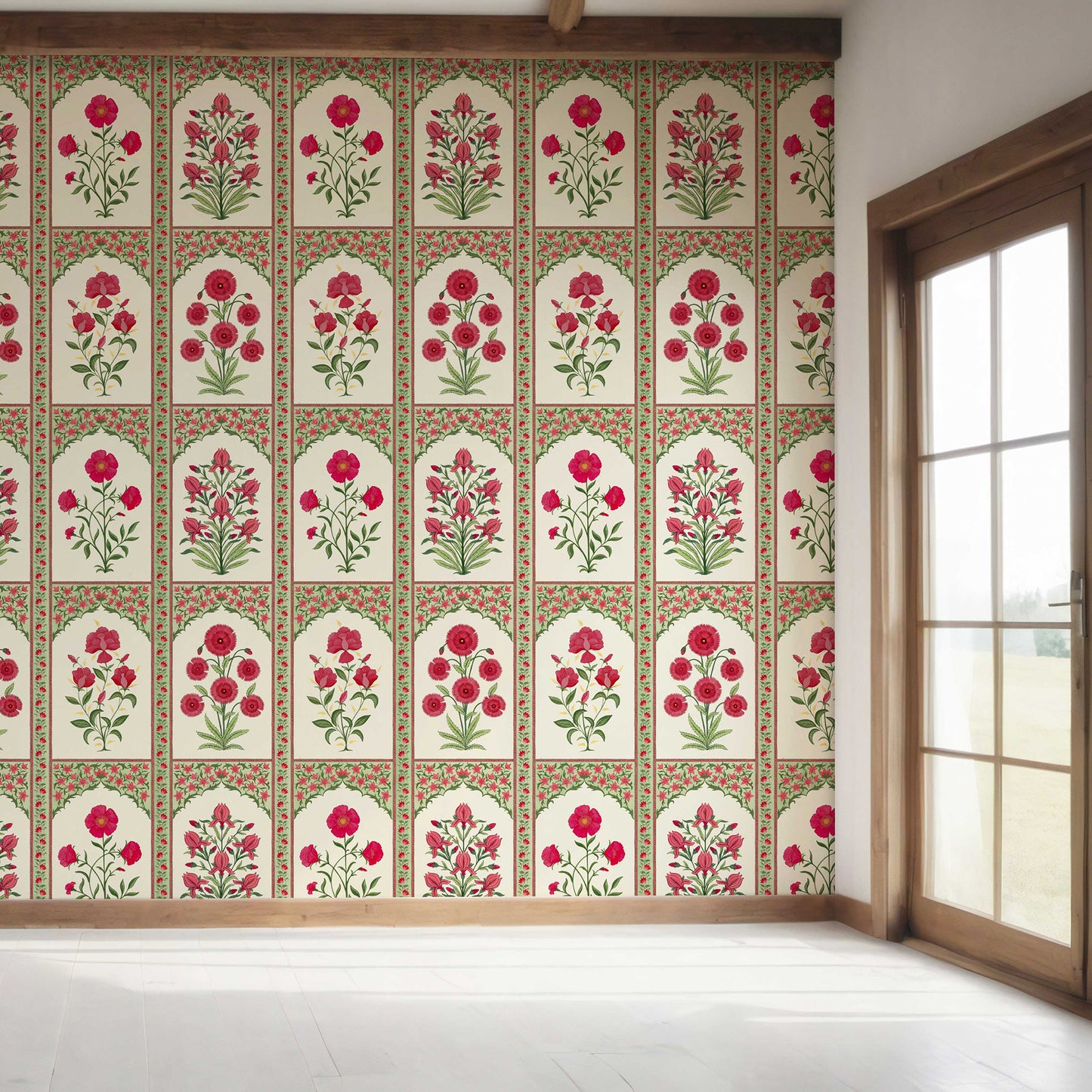 Gulzaar Mahal Wallpaper - Poppy Charm