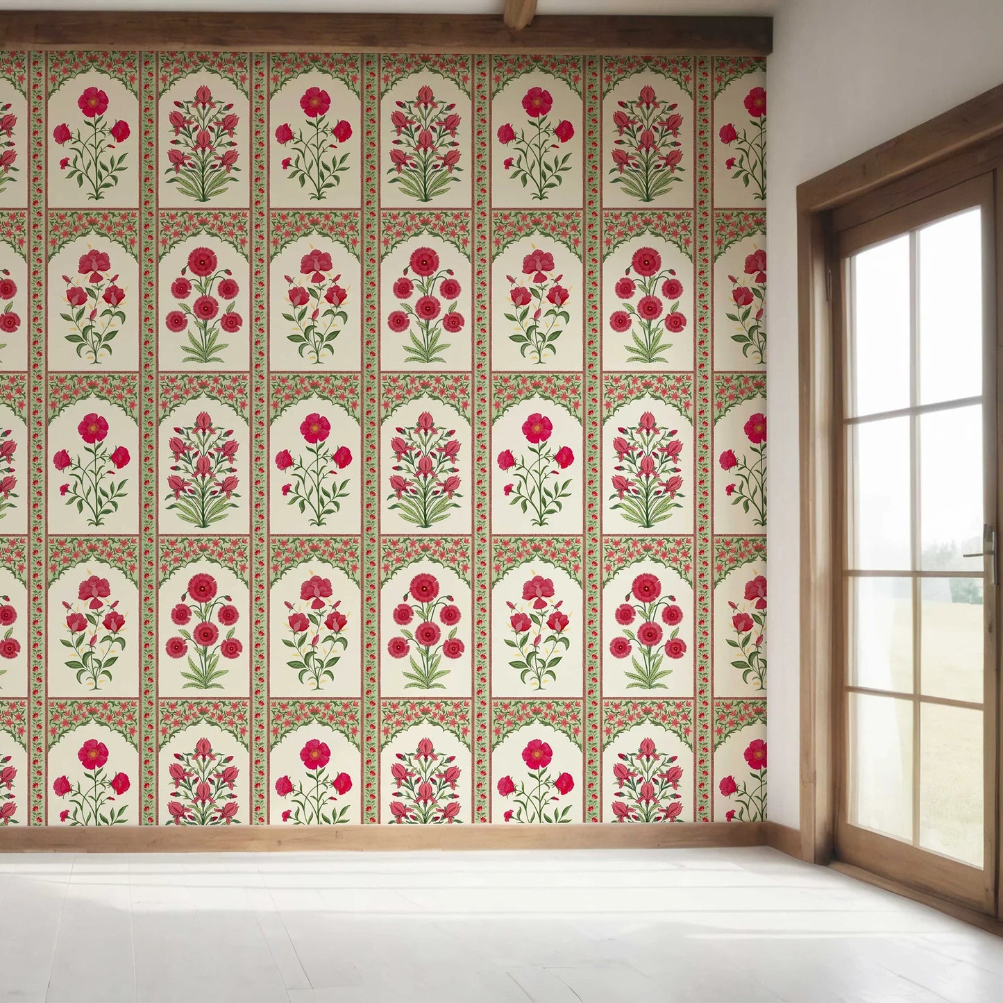 Gulzaar Mahal Wallpaper - Poppy Charm