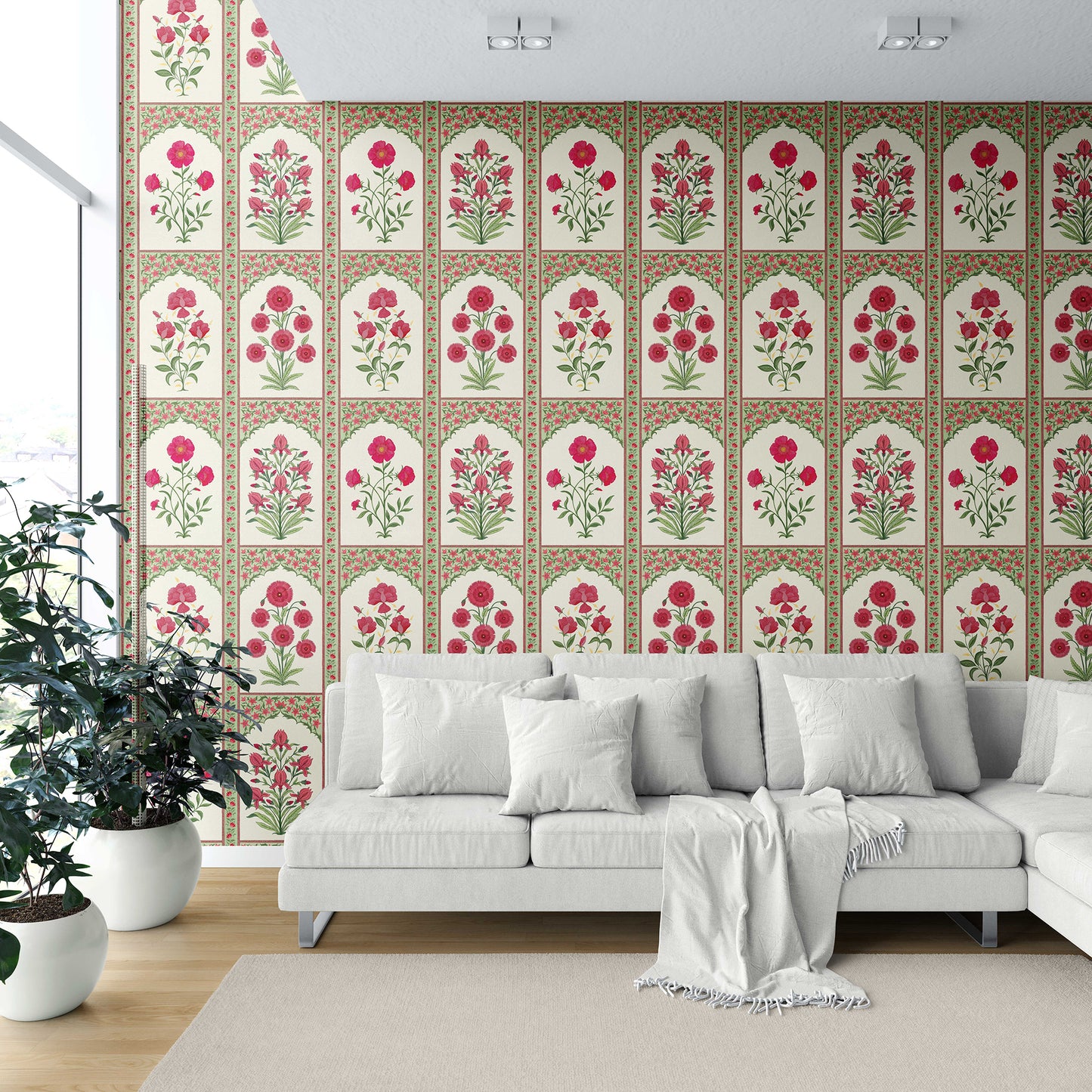 Gulzaar Mahal Wallpaper - Poppy Charm