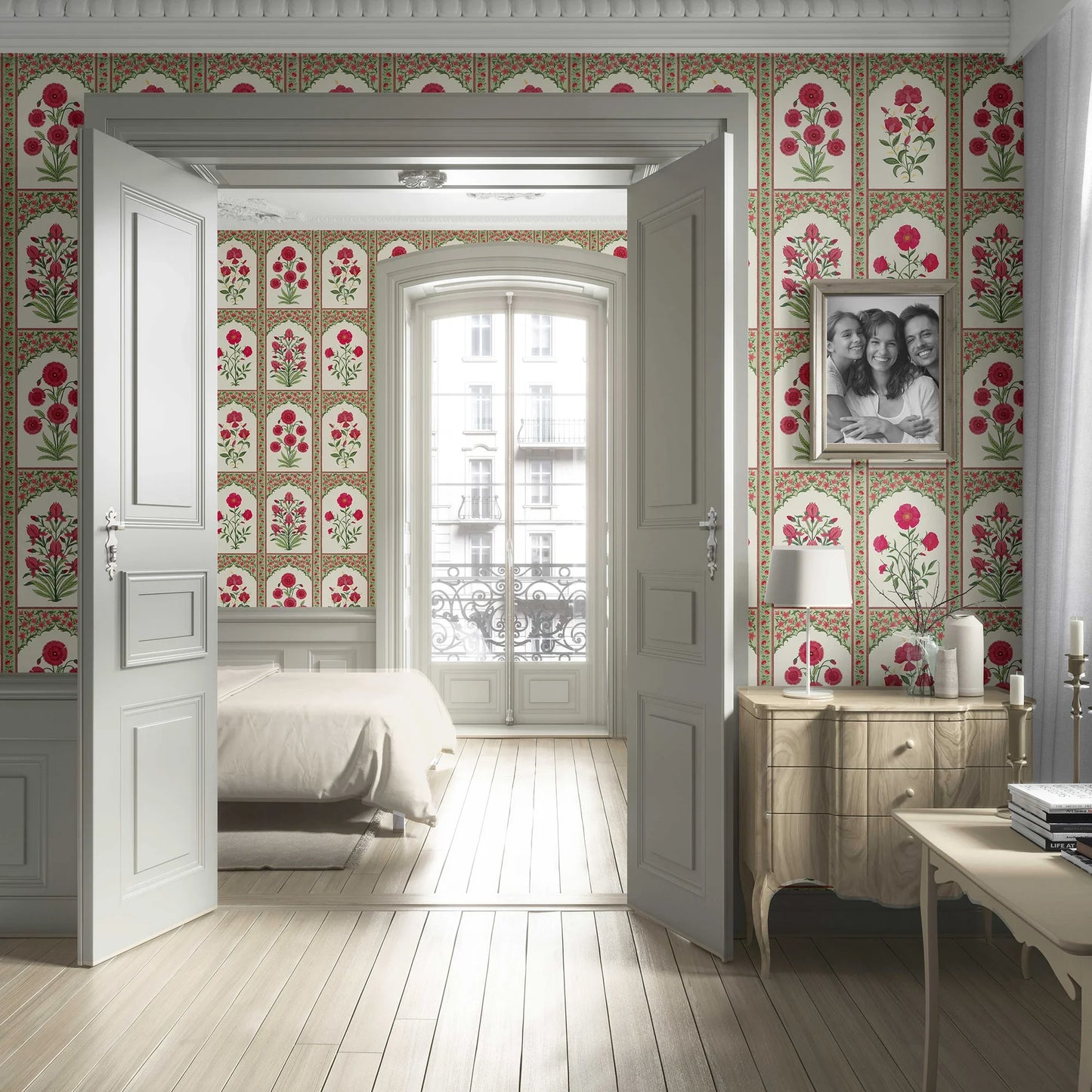 Gulzaar Mahal Wallpaper - Poppy Charm