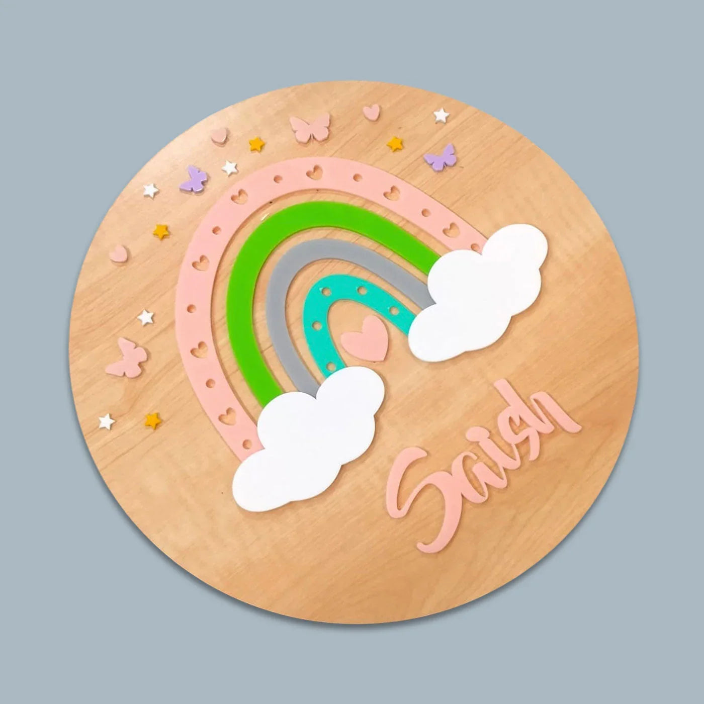 Rainbow Radiance Name Plaque (Peach)