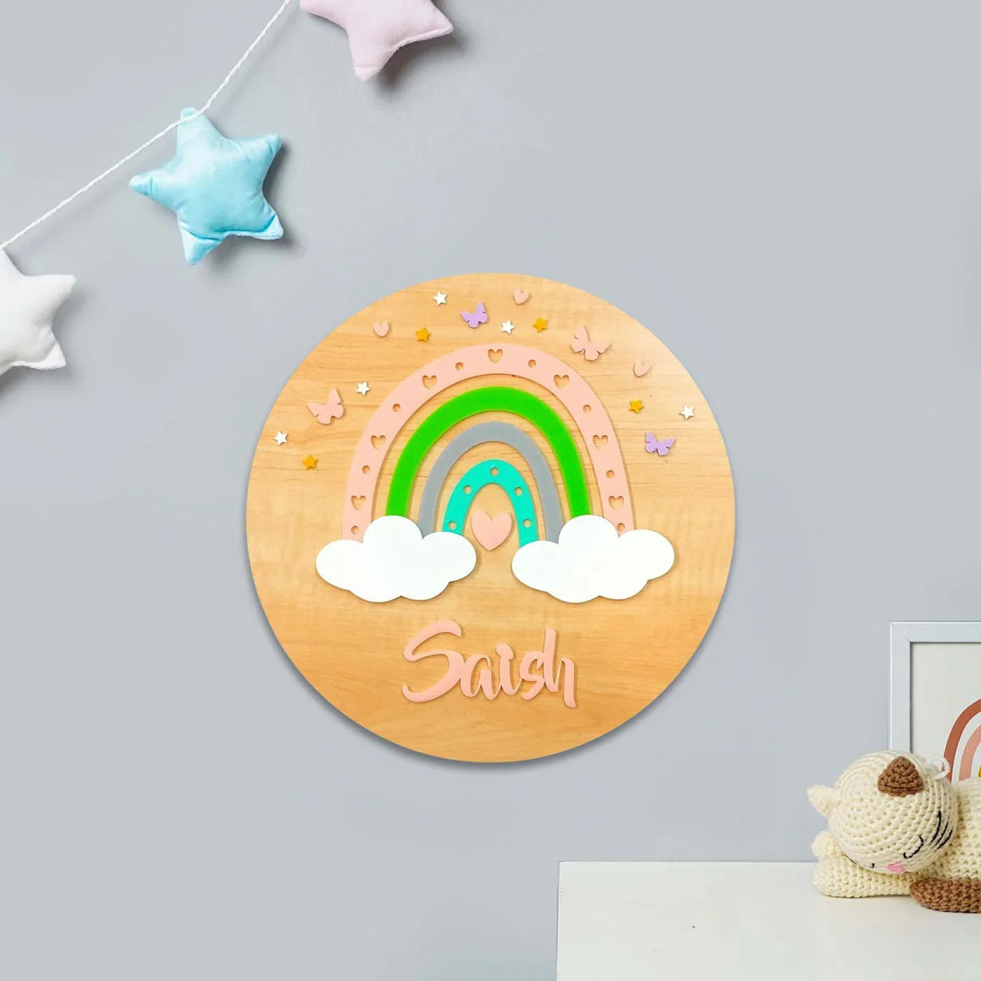 Rainbow Radiance Name Plaque (Peach)