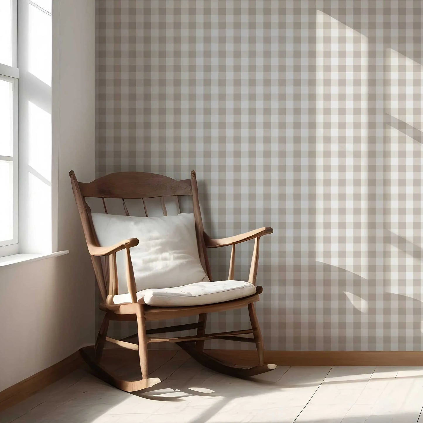 The Gingham Edit Wallpaper - Light Beige
