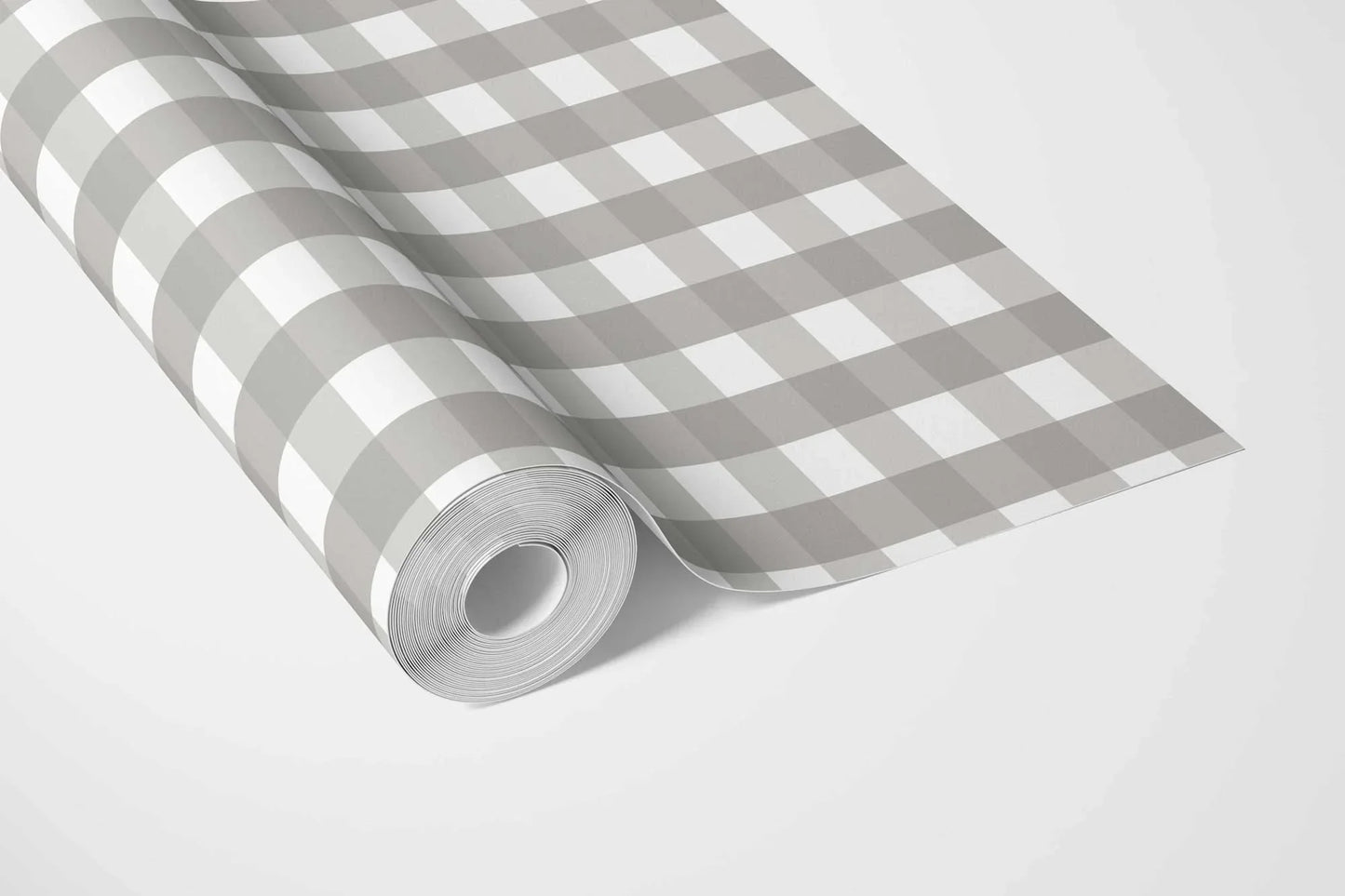 The Gingham Edit Wallpaper - Stone Grey