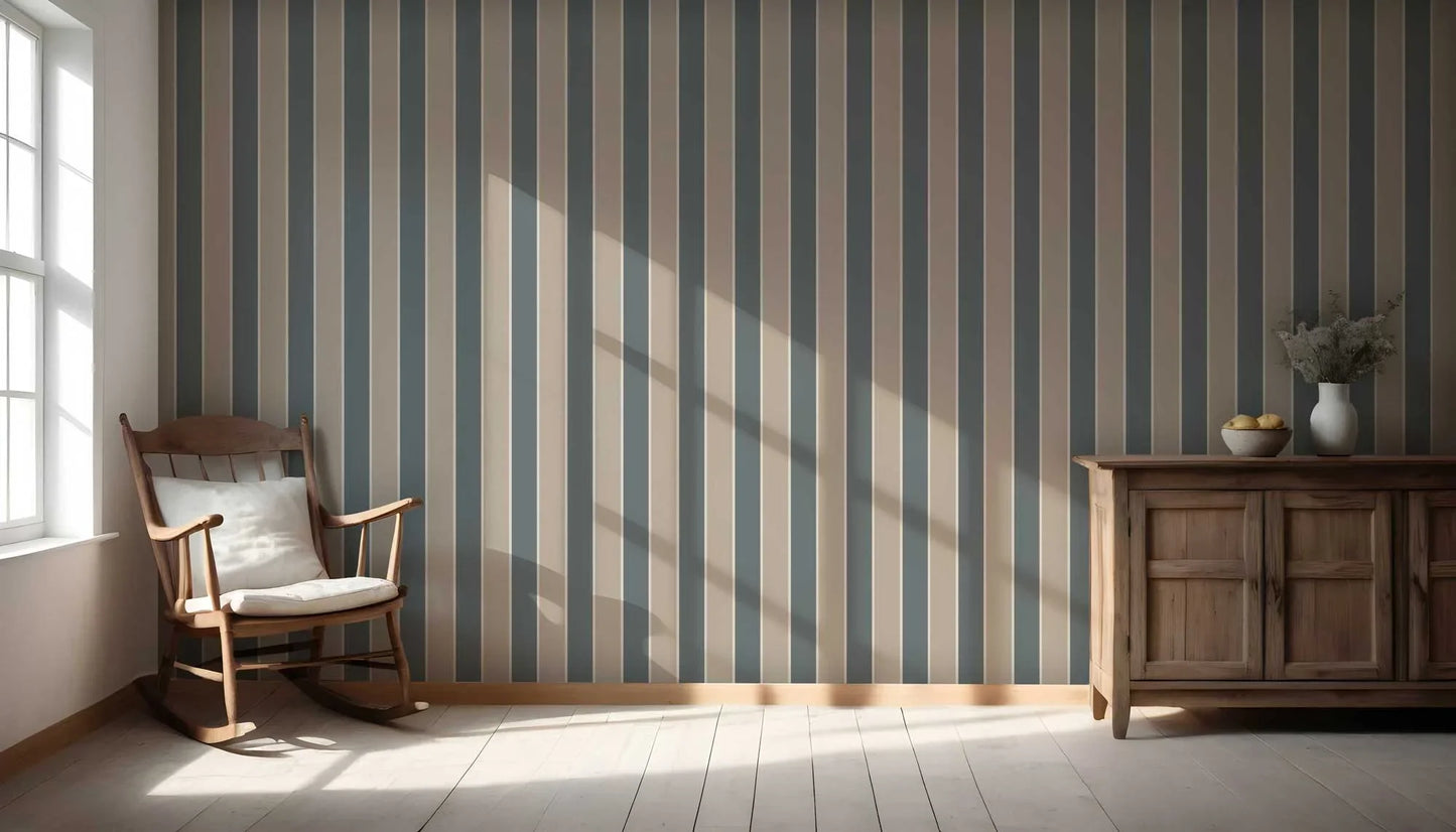Still Lines Wallpaper - Stone Blue