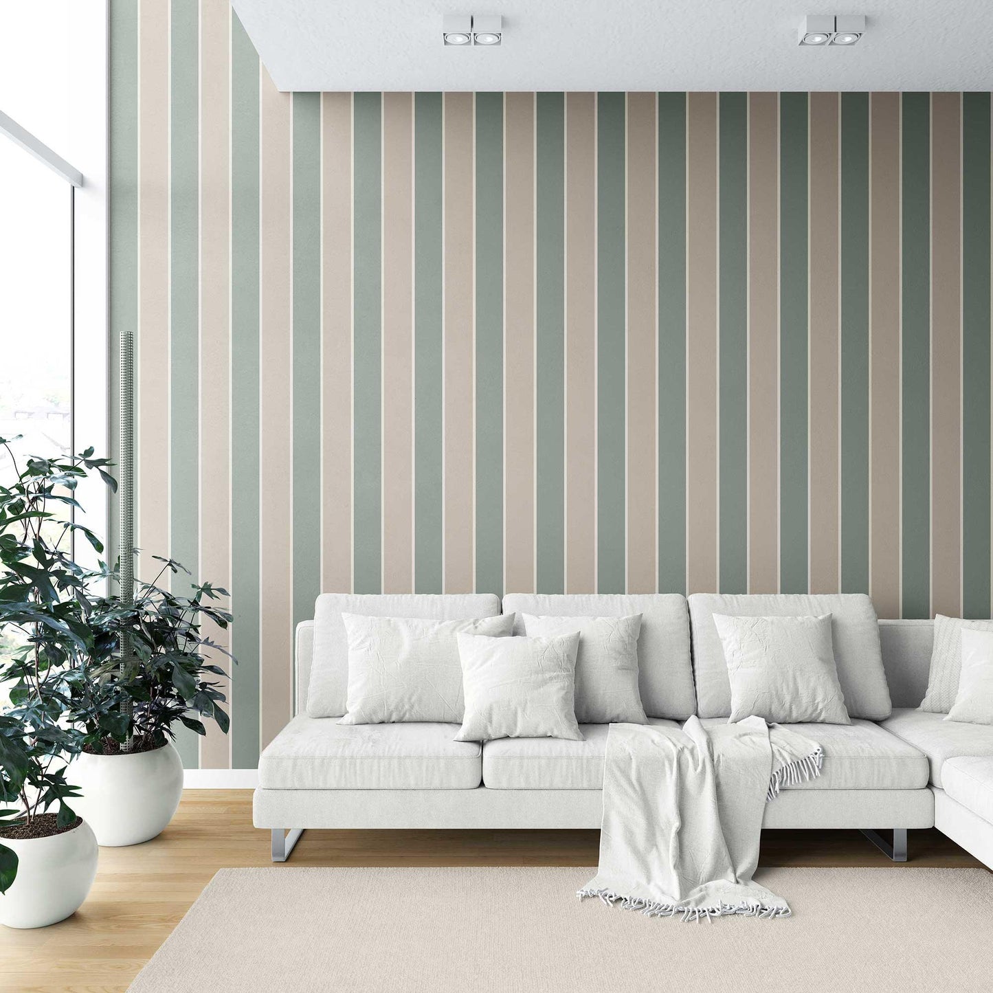 Still Lines Wallpaper - Eucalyptus Haze