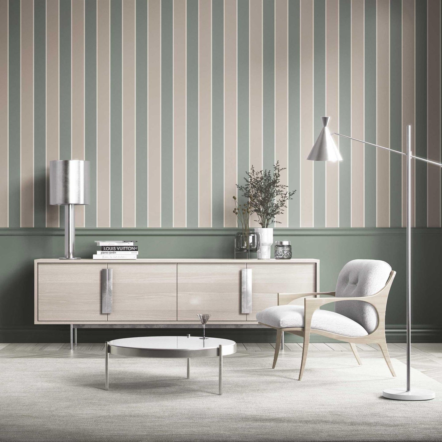 Still Lines Wallpaper - Eucalyptus Haze