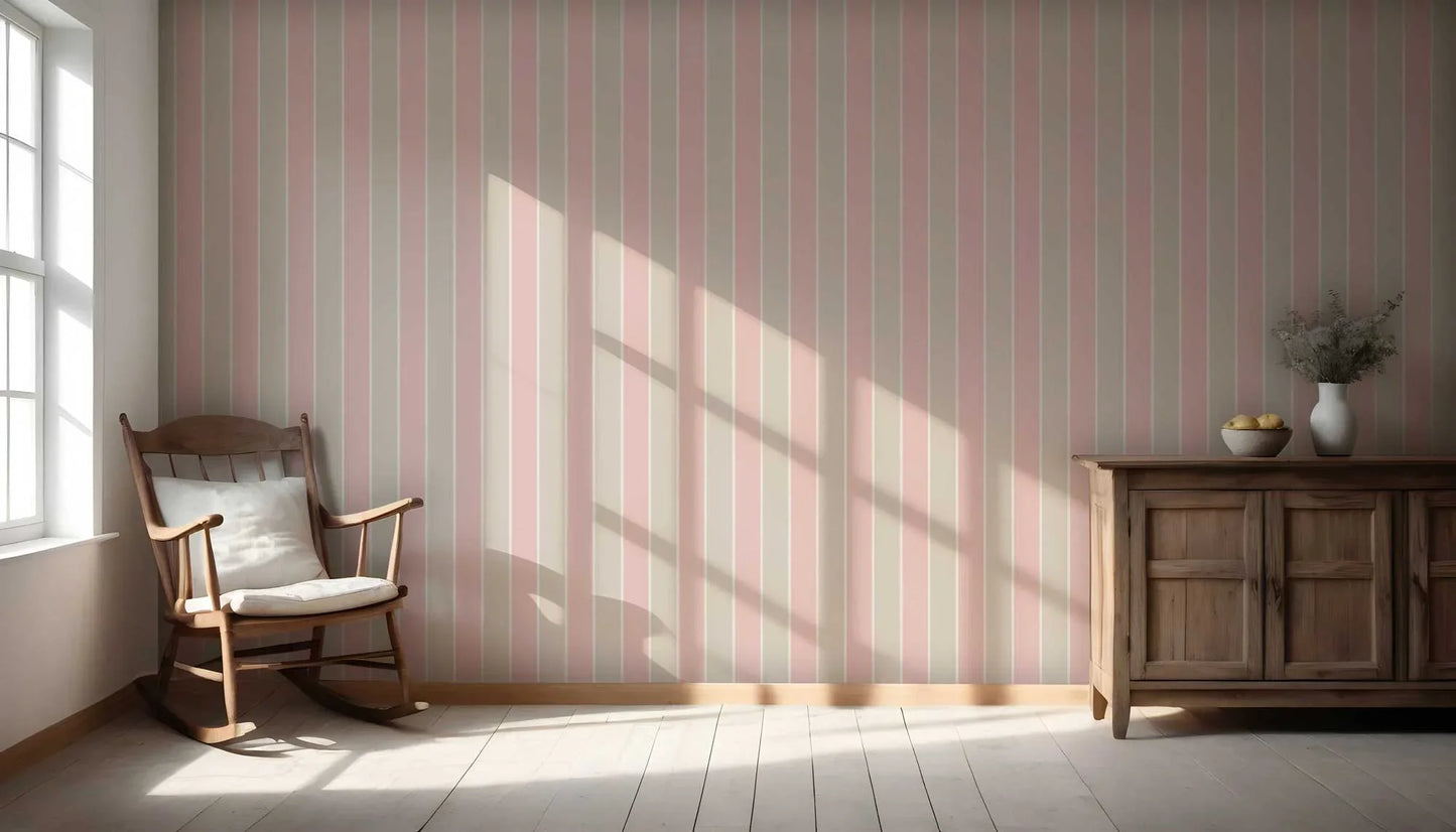 Still Lines Wallpaper - Rose Dust