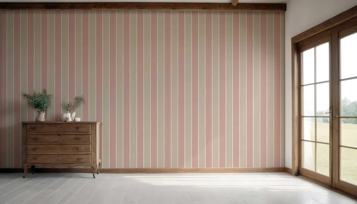 Still Lines Wallpaper - Blush Clay