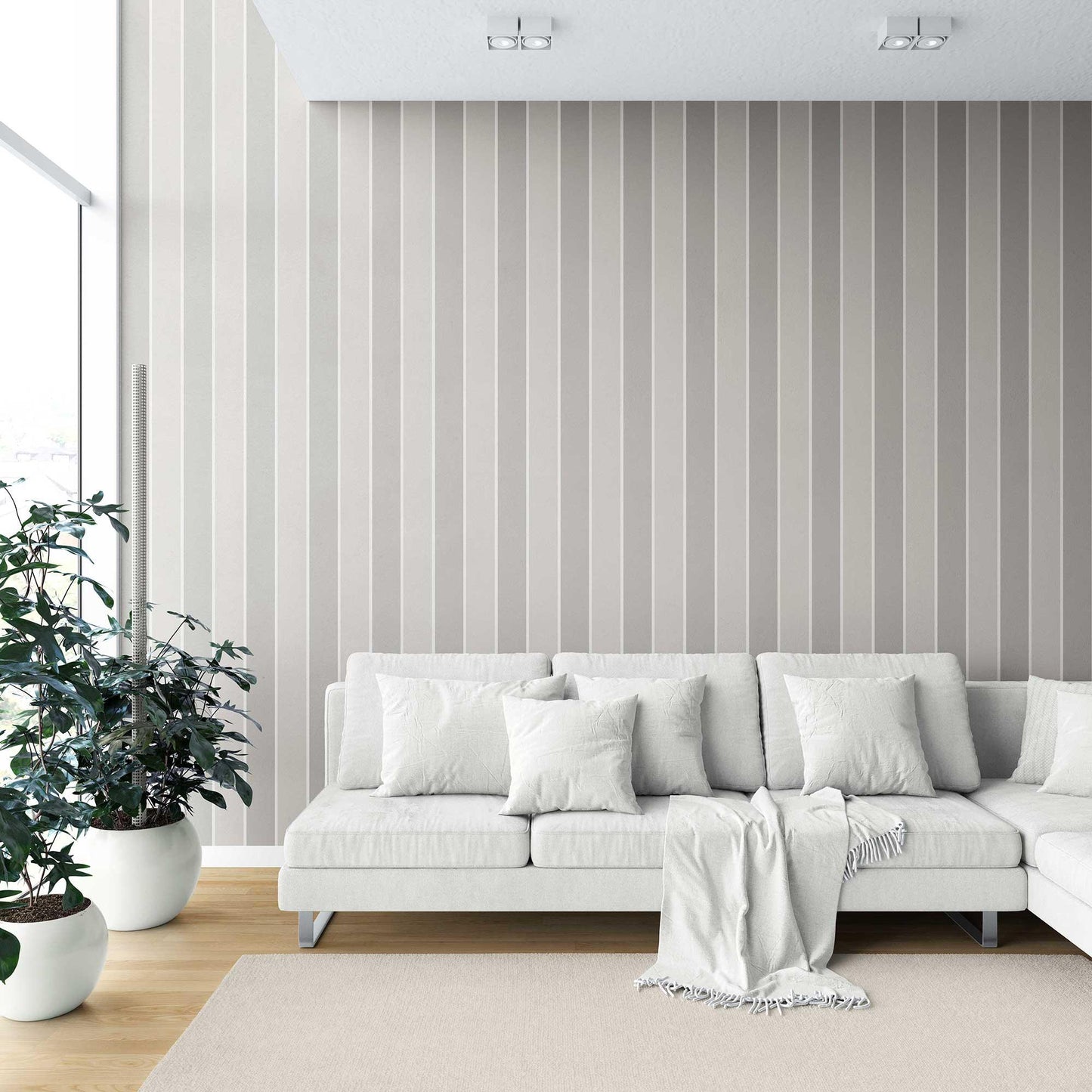 Still Lines Wallpaper - Mink Grey
