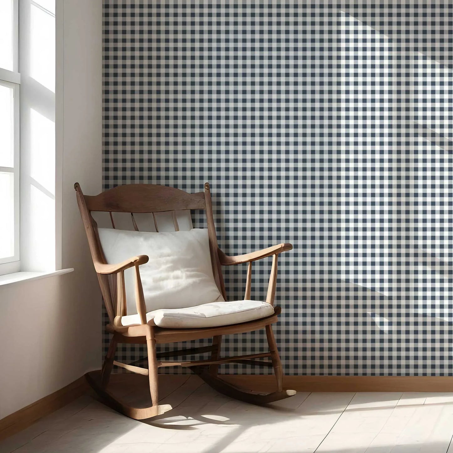 Checkmate Charm Wallpaper - Ink Blue